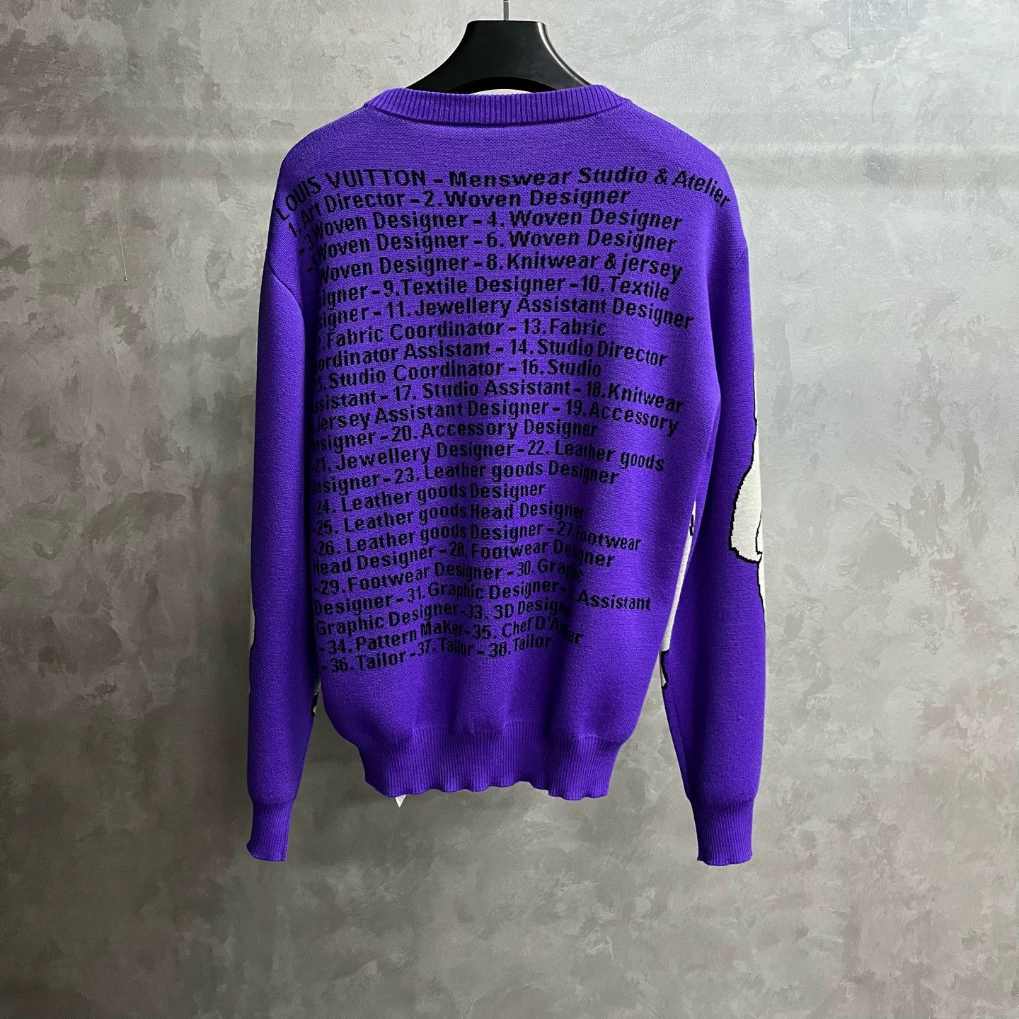 Louis Vuitton Louis Vuitton Purple Logo Jacquard Crewneck Sweater Size US M / EU 48-50 / 2 - 6 Thumbnail