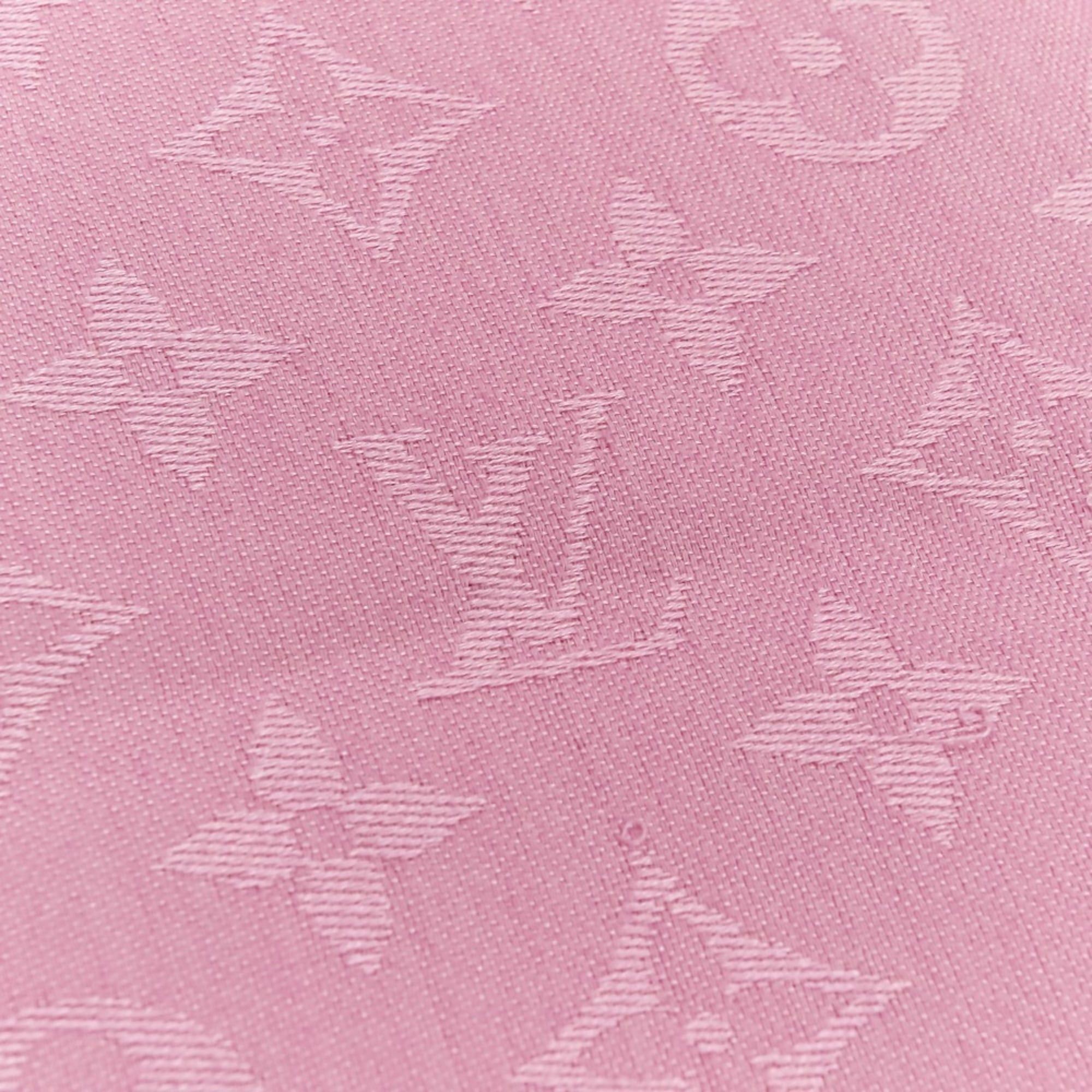 Louis Vuitton Louis Vuitton Monogram Silk Wool Shawl Stole 402336 Pink Women's Size ONE SIZE - 8 Thumbnail