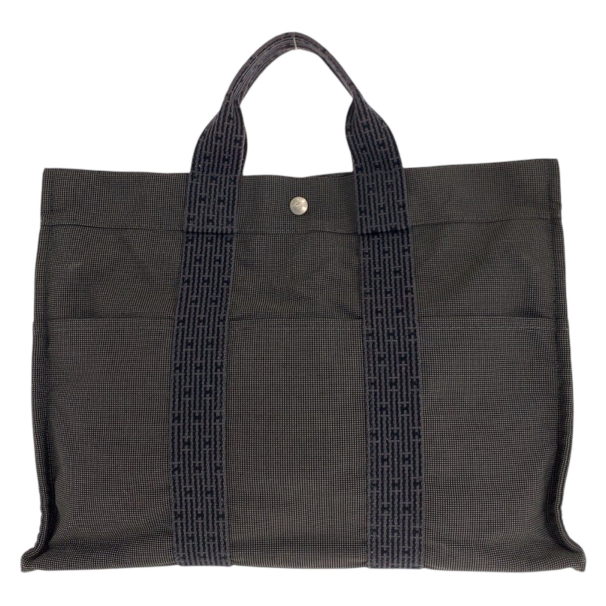 Hermes Hermes Herline MM Grey Silver Hardware Polyamide Polyester Tote Bag Handbag for Women Size ONE SIZE - 2 Thumbnail