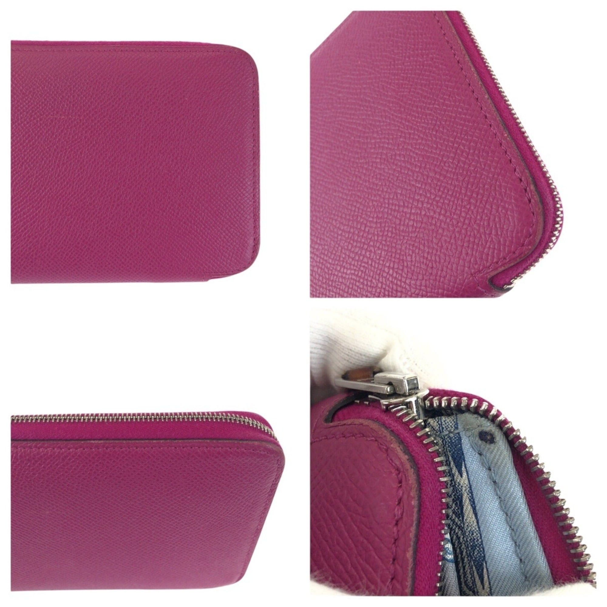 Hermes HERMES Azap Long Silk In Rose Tyrien Pink Wallet with Silver Hardware, Veau Epsom Leather, Round Zipper, C Stamp, Women's Size ONE SIZE - 7 Thumbnail
