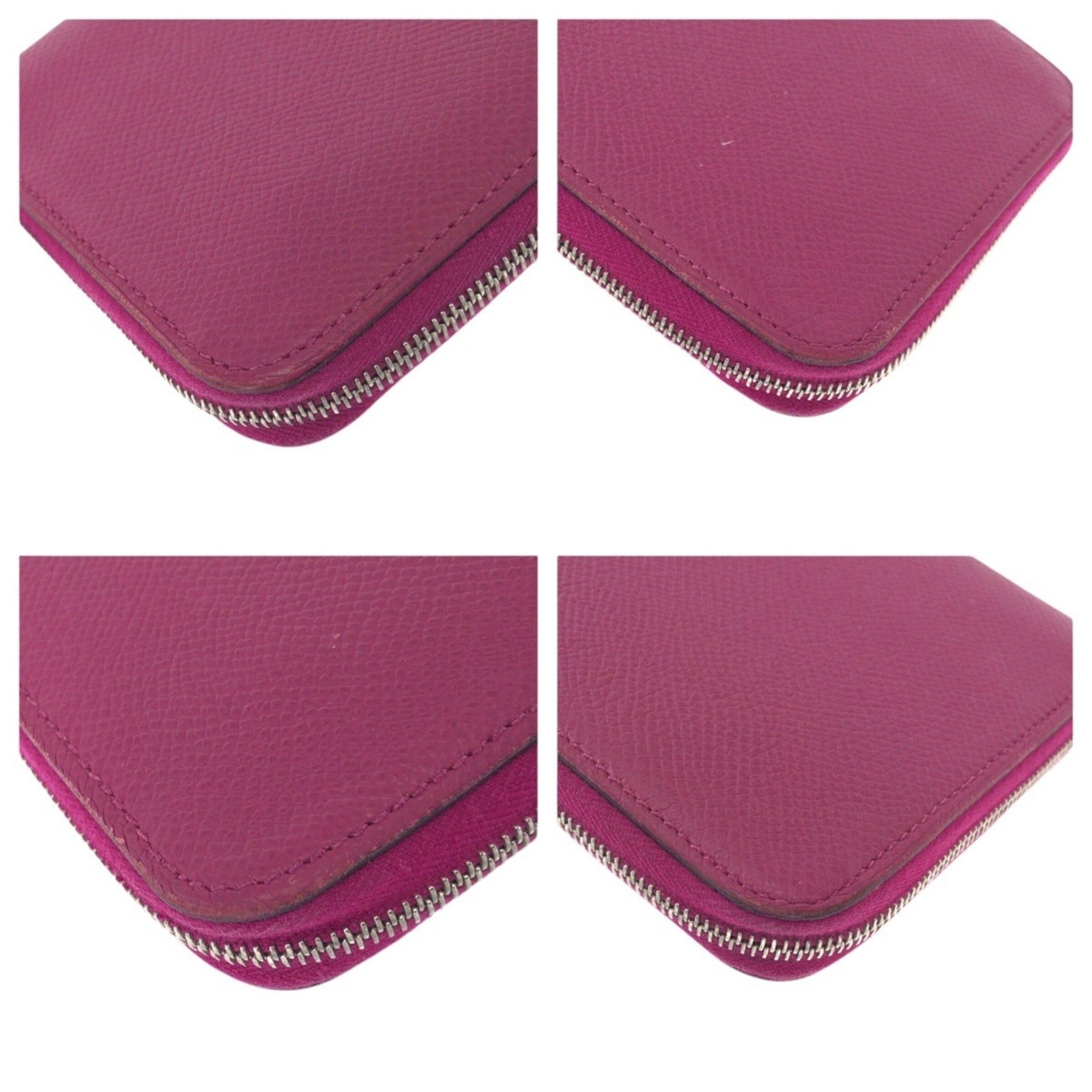 Hermes HERMES Azap Long Silk In Rose Tyrien Pink Wallet with Silver Hardware, Veau Epsom Leather, Round Zipper, C Stamp, Women's Size ONE SIZE - 3 Thumbnail