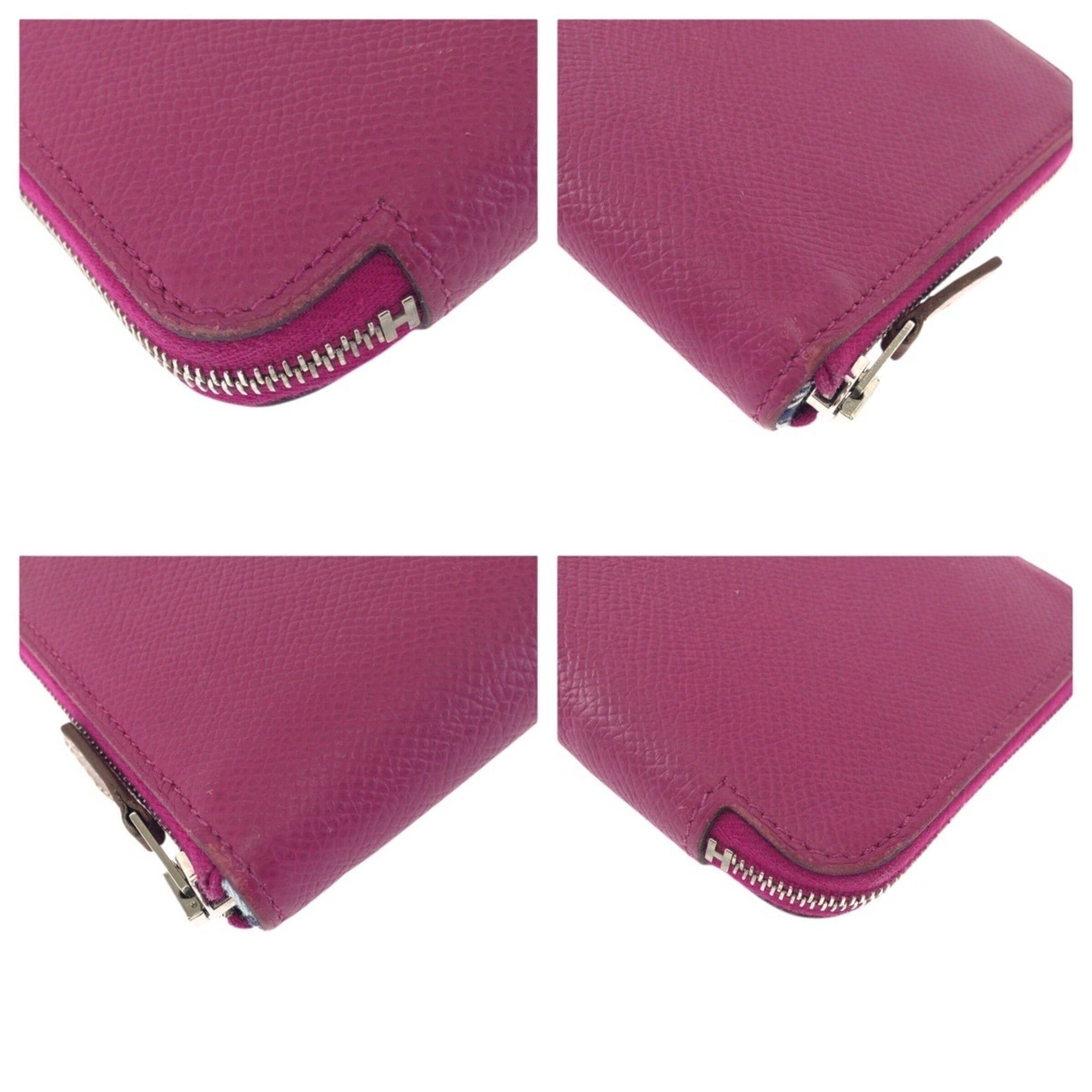Hermes HERMES Azap Long Silk In Rose Tyrien Pink Wallet with Silver Hardware, Veau Epsom Leather, Round Zipper, C Stamp, Women's Size ONE SIZE - 4 Thumbnail