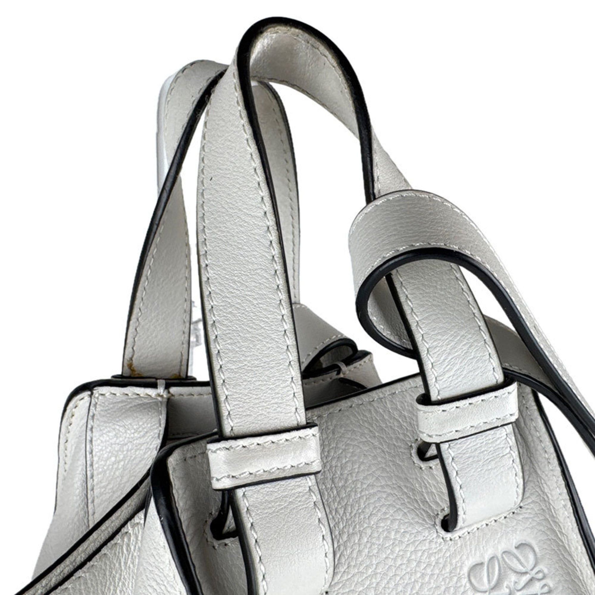 Loewe Loewe Hammock Leather Shoulder Bag/Handbag, White, Women's, Free Shipping (z8991) Size ONE SIZE - 10 Thumbnail