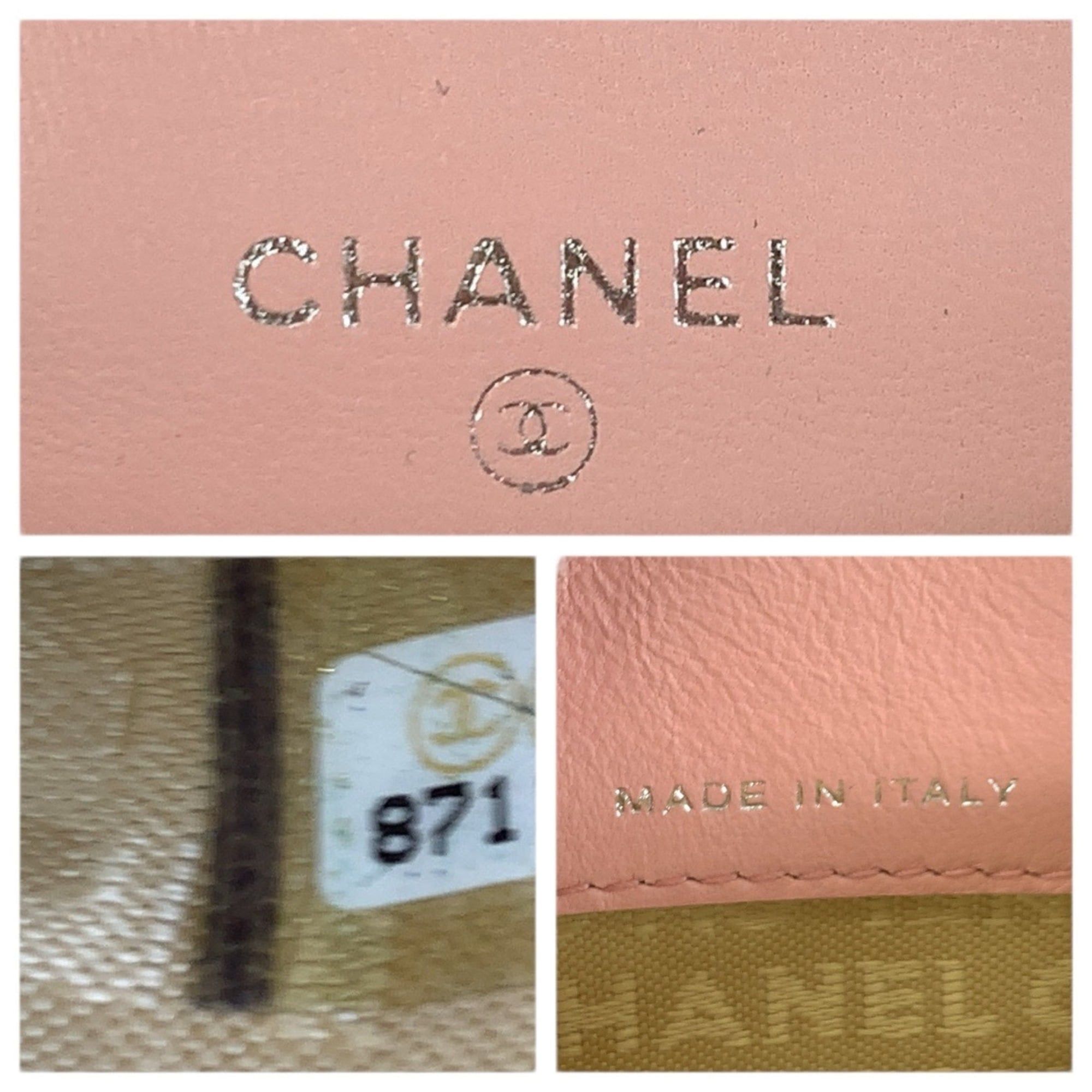 Chanel CHANEL Vintage Icon Chocolate Bar Coco Mark Pink Silver Hardware Lambskin Folding Wallet Compact for Women Size ONE SIZE - 5 Thumbnail