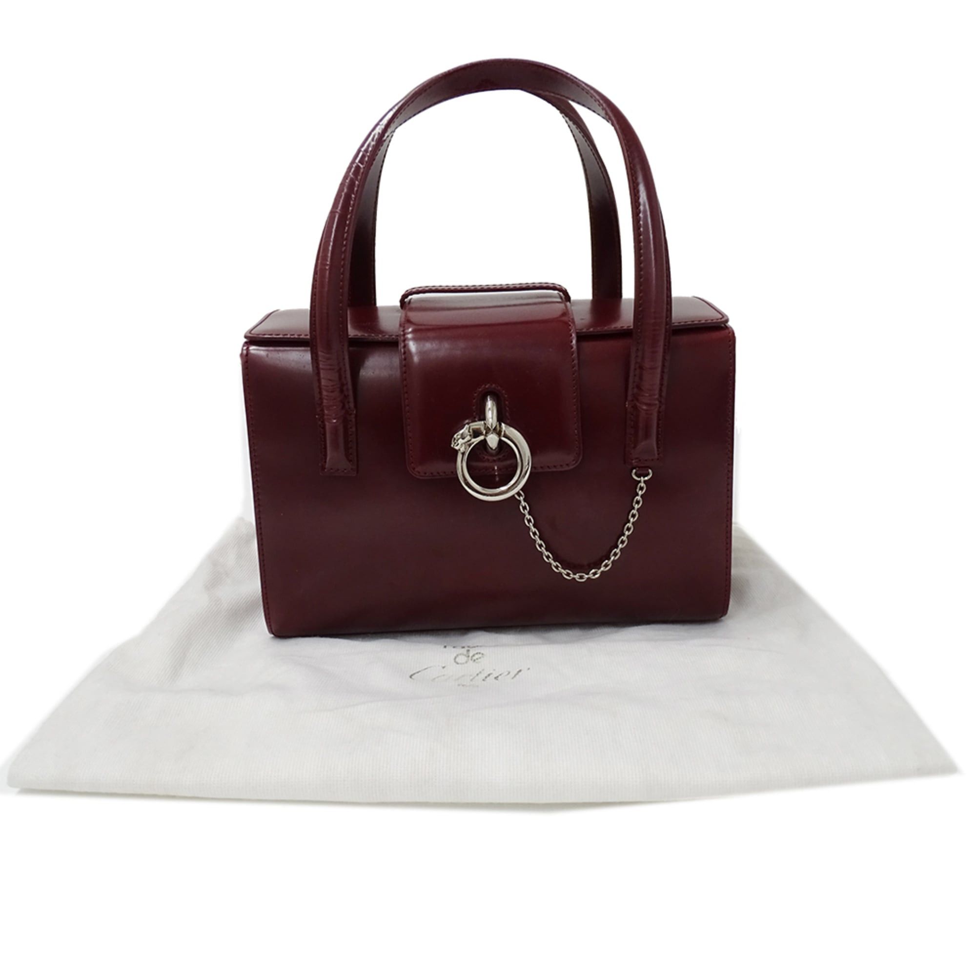 Cartier Cartier handbag for women, brand name, patent leather, Panthère, Bordeaux. Size ONE SIZE - 7 Thumbnail