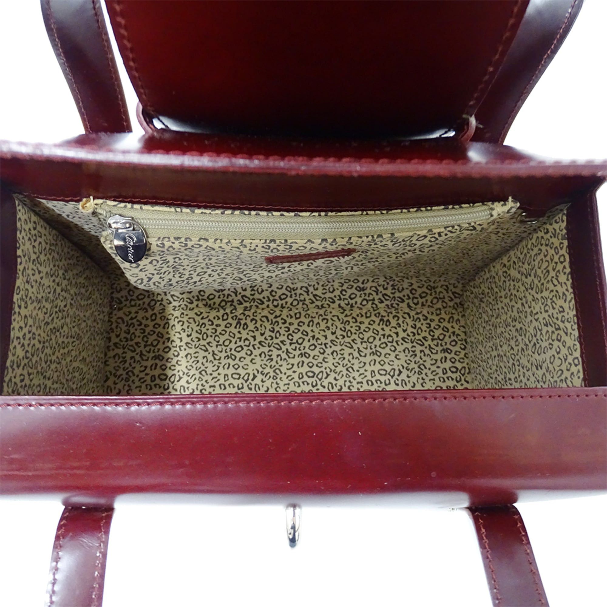 Cartier Cartier handbag for women, brand name, patent leather, Panthère, Bordeaux. Size ONE SIZE - 5 Thumbnail