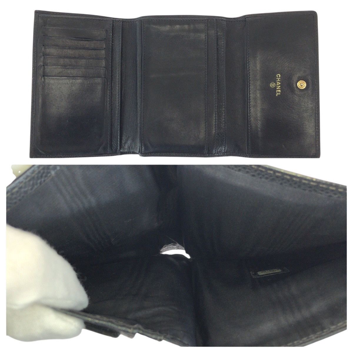 Chanel Chanel Chanel Caviar Skin Wallet Leather Short Wallet DUTY FREE for USA Size ONE SIZE - 8 Thumbnail