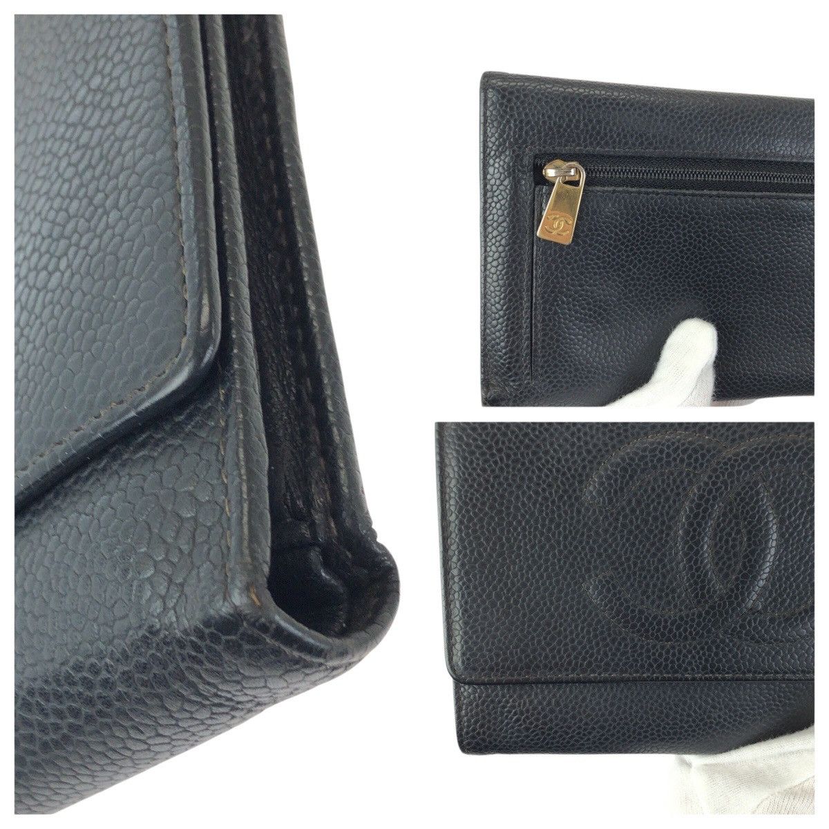 Chanel Chanel Chanel Caviar Skin Wallet Leather Short Wallet DUTY FREE for USA Size ONE SIZE - 6 Thumbnail