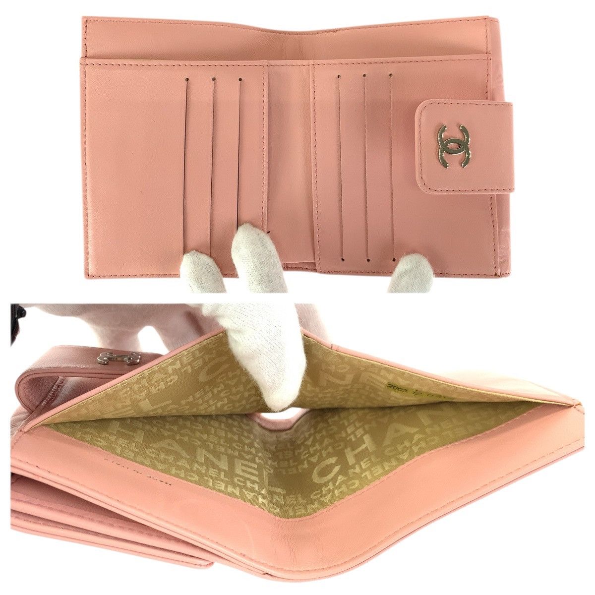 Chanel Chanel Chanel Lambskin Compact Wallet Leather Short Wallet DUTY FREE for USA Size ONE SIZE - 7 Thumbnail