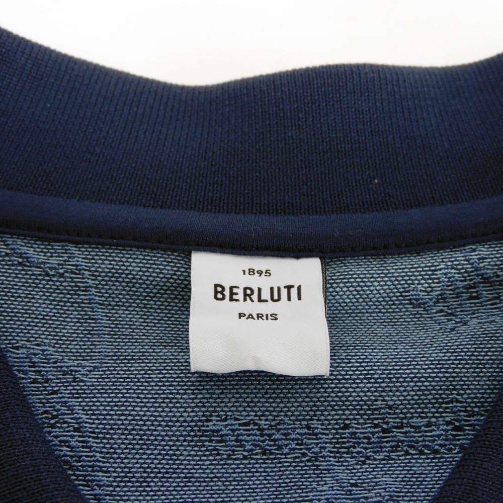 Berluti Berluti Berluti Scritto Cotton Polo Shirt Textile Tops R19JPS44JAEP DUTY FREE for USA Size ONE SIZE - 4 Thumbnail