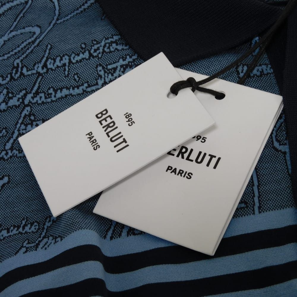 Berluti Berluti Berluti Scritto Cotton Polo Shirt Textile Tops R19JPS44JAEP DUTY FREE for USA Size ONE SIZE - 11 Thumbnail