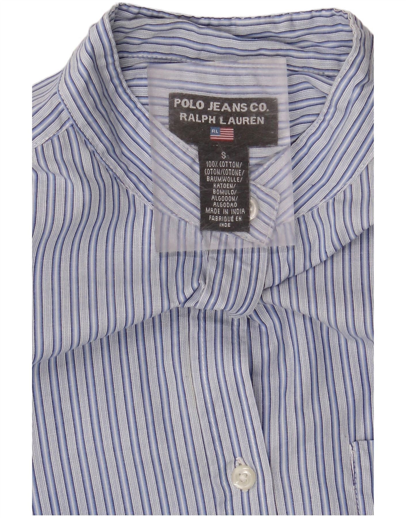 Ralph Lauren Womens Shirt UK 10 Small Blue Striped Cotton Size XS / US 0-2 / IT 36-38 - 6 Thumbnail
