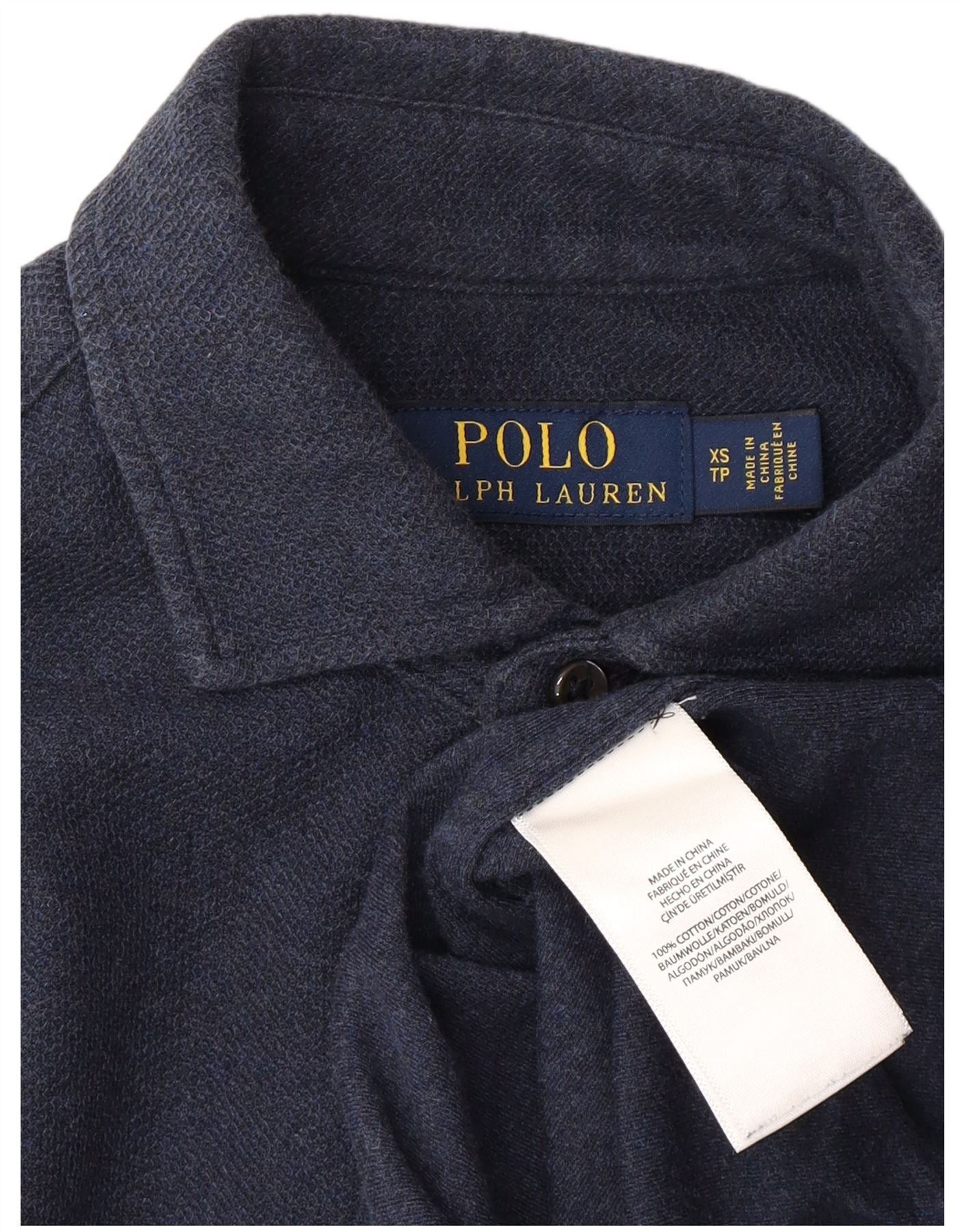 Polo Ralph Lauren Mens Flannel Shirt XS Navy Blue Cotton Size US XS / EU 42 / 0 - 3 Thumbnail