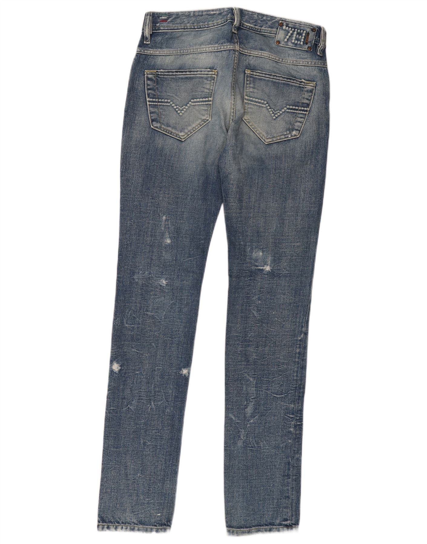 Diesel Womens Floy Distressed Skinny Jeans W26 L34 Blue Cotton Size 42" / US 20 - 2 Thumbnail