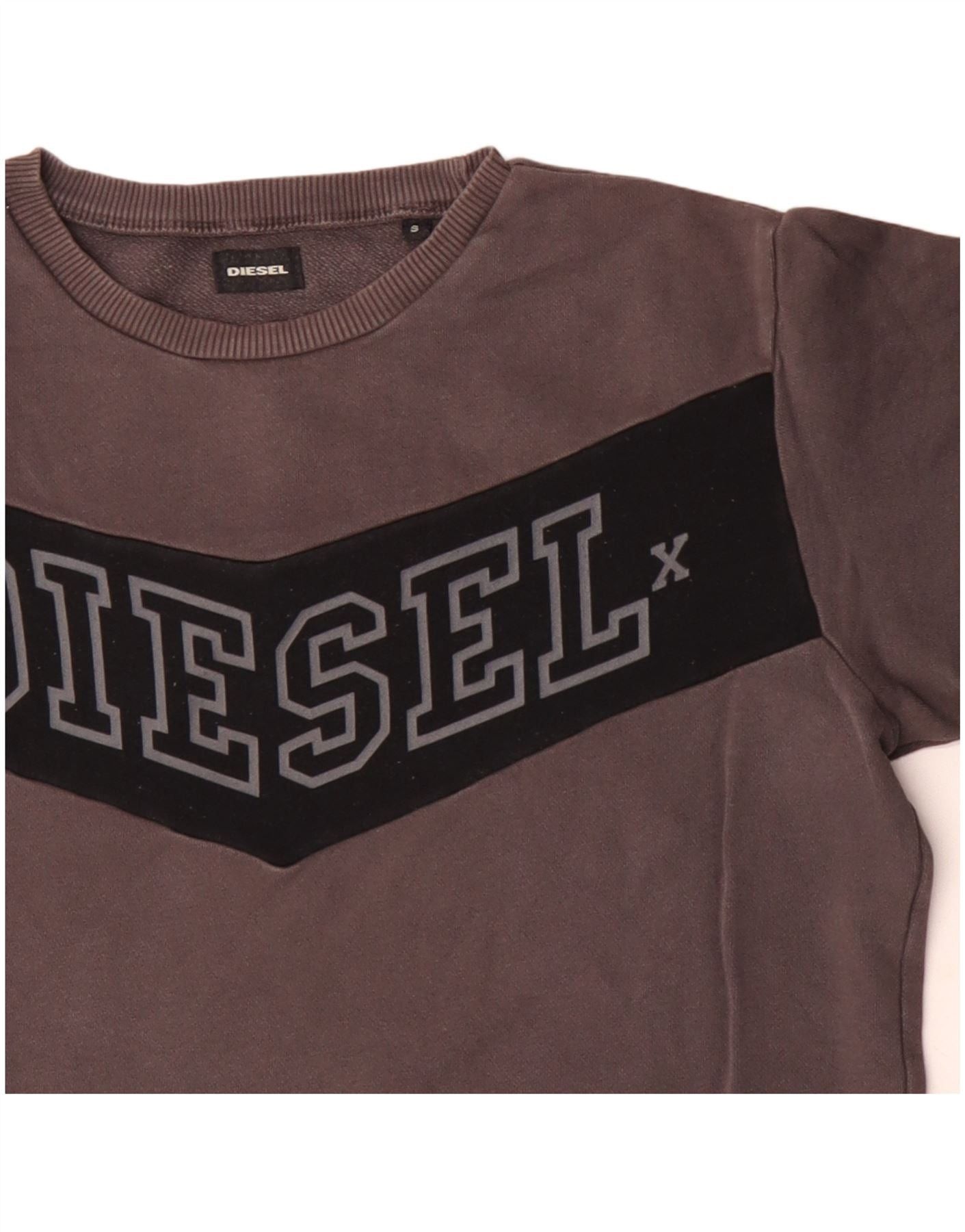 Diesel Mens Graphic Sweatshirt Jumper Small Grey Colourblock Size US M / EU 48-50 / 2 - 3 Thumbnail