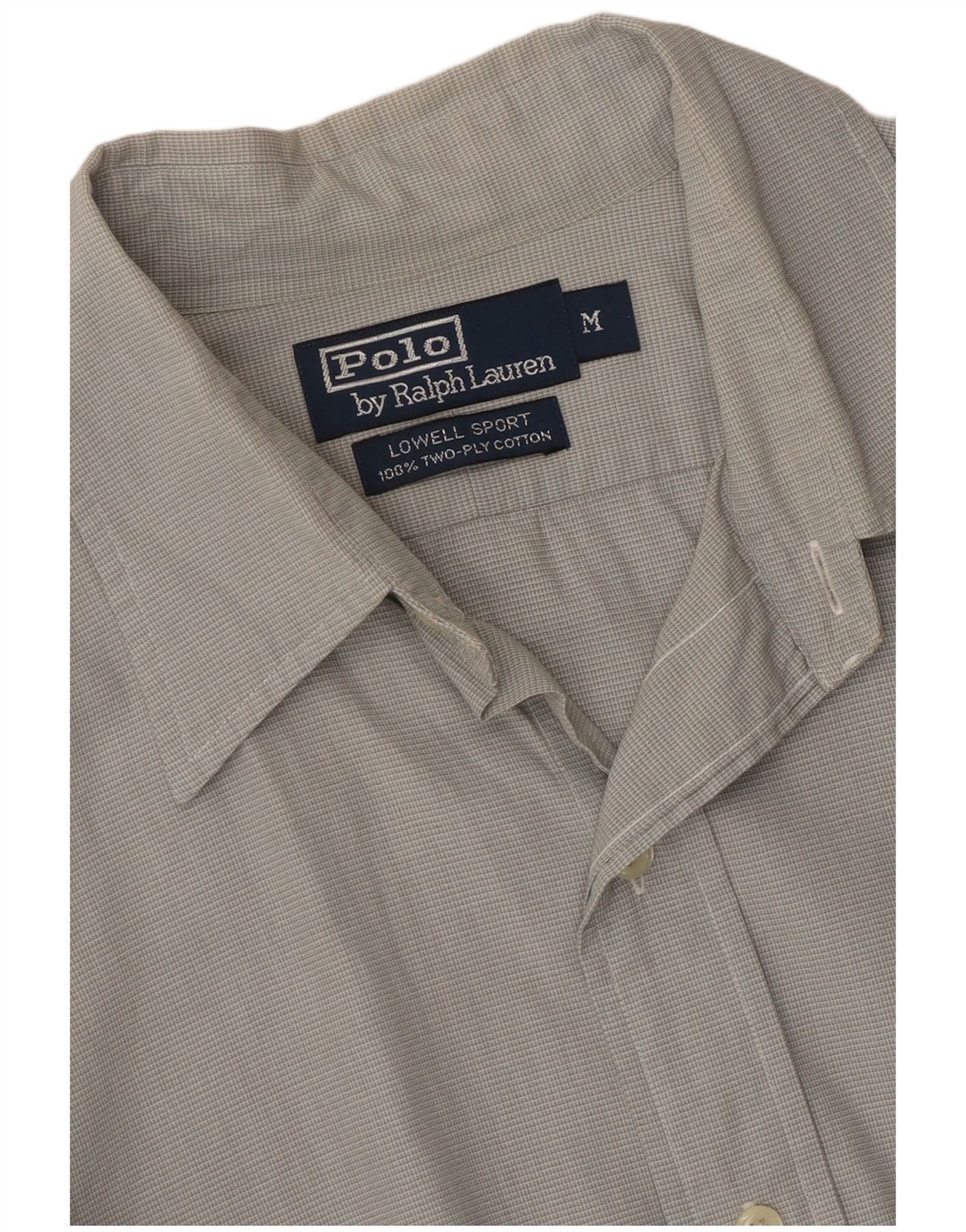Polo Ralph Lauren Mens Lowell Shirt Medium Grey Check Cotton Size US M / EU 48-50 / 2 - 3 Thumbnail