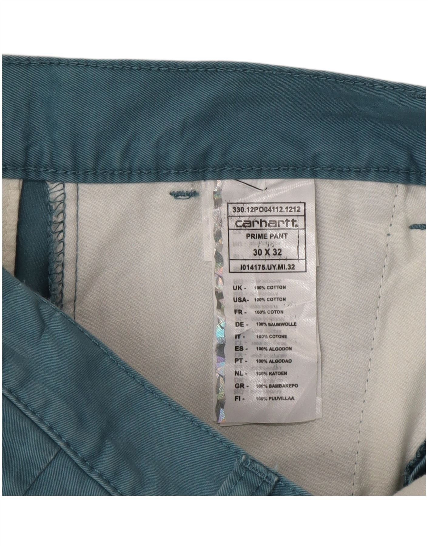 Carhartt Mens Straight Chino Trousers W30 L32 Blue Cotton Size US 30 / EU 46 - 4 Thumbnail