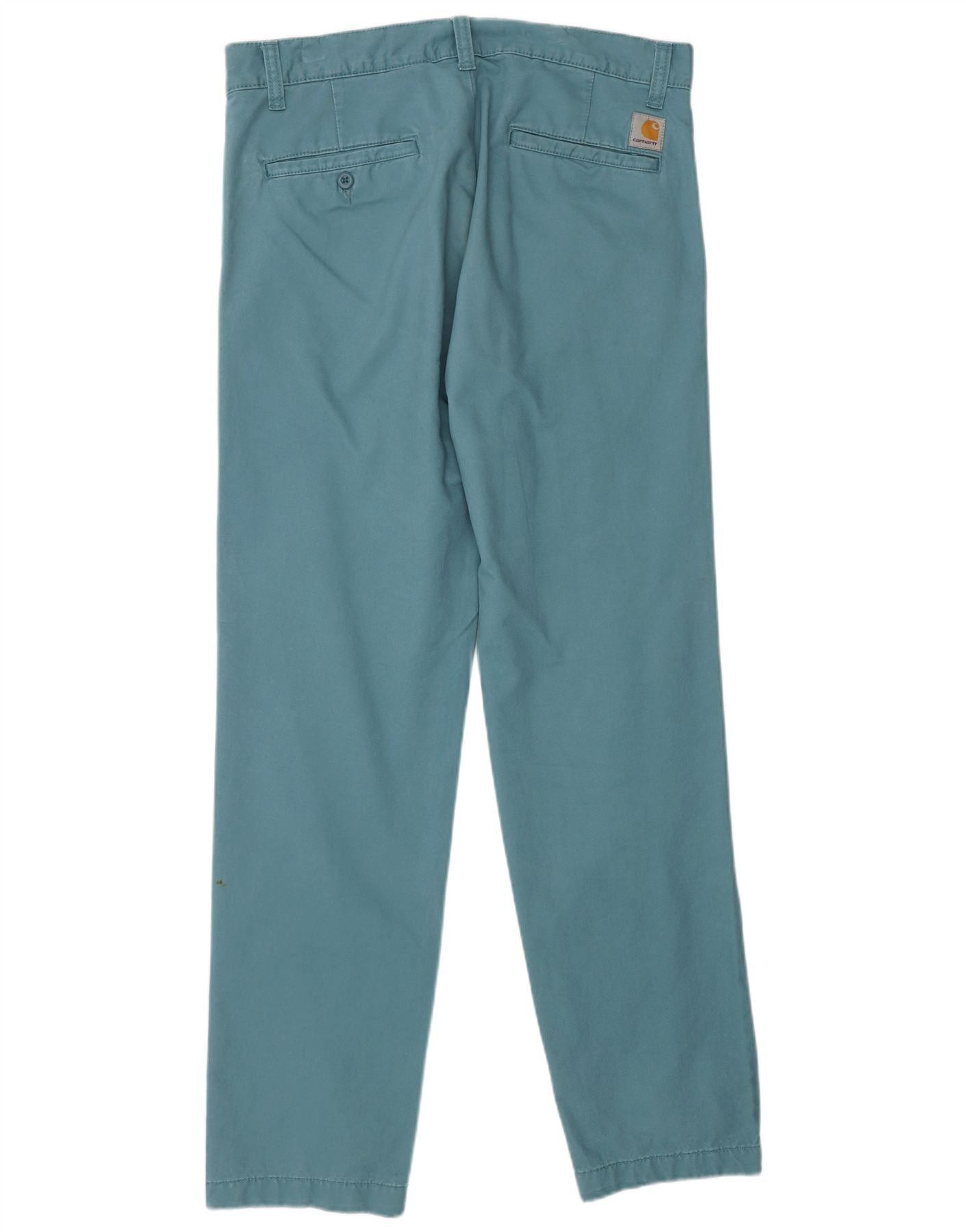 Carhartt Mens Straight Chino Trousers W30 L32 Blue Cotton Size US 30 / EU 46 - 2 Thumbnail