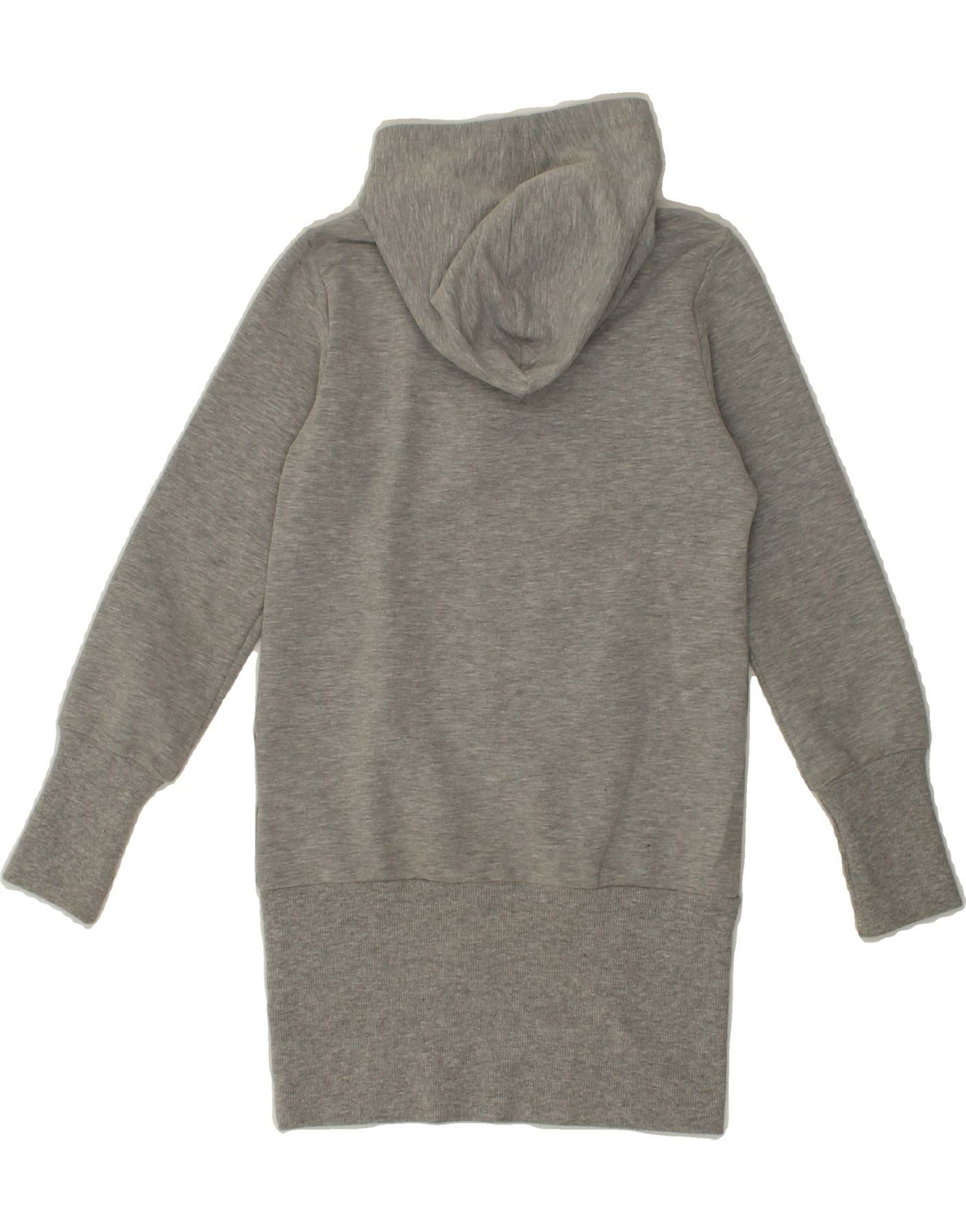 Diesel Girls Hooded Sweatshirt Jumper Dress 4-5 Years Small Grey Co Size XS / US 0-2 / IT 36-38 - 2 Thumbnail