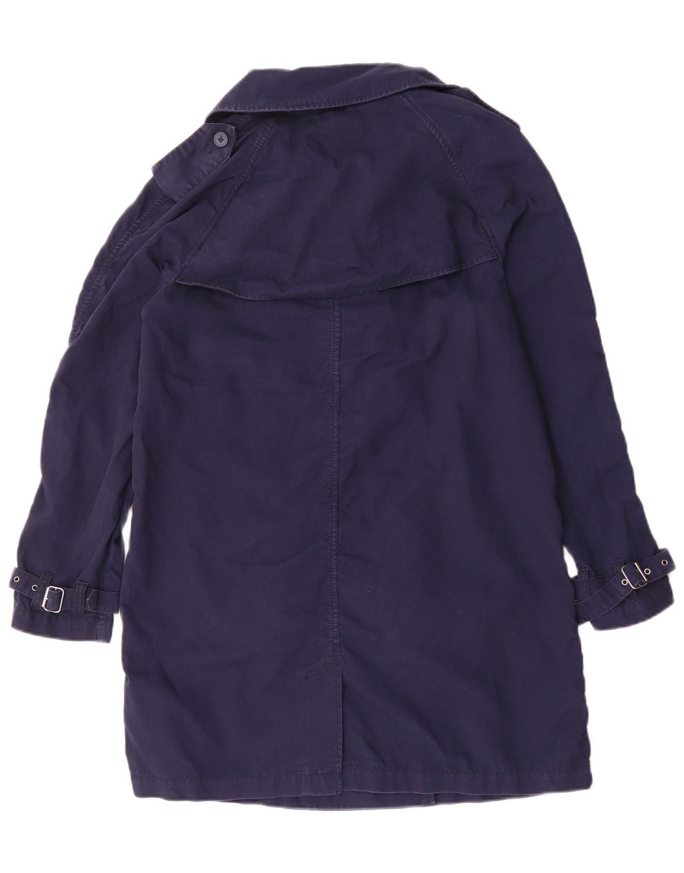 Ralph Lauren Womens Trench Coat UK 16 Large Navy Blue Cotton Size M / US 6-8 / IT 42-44 - 2 Thumbnail