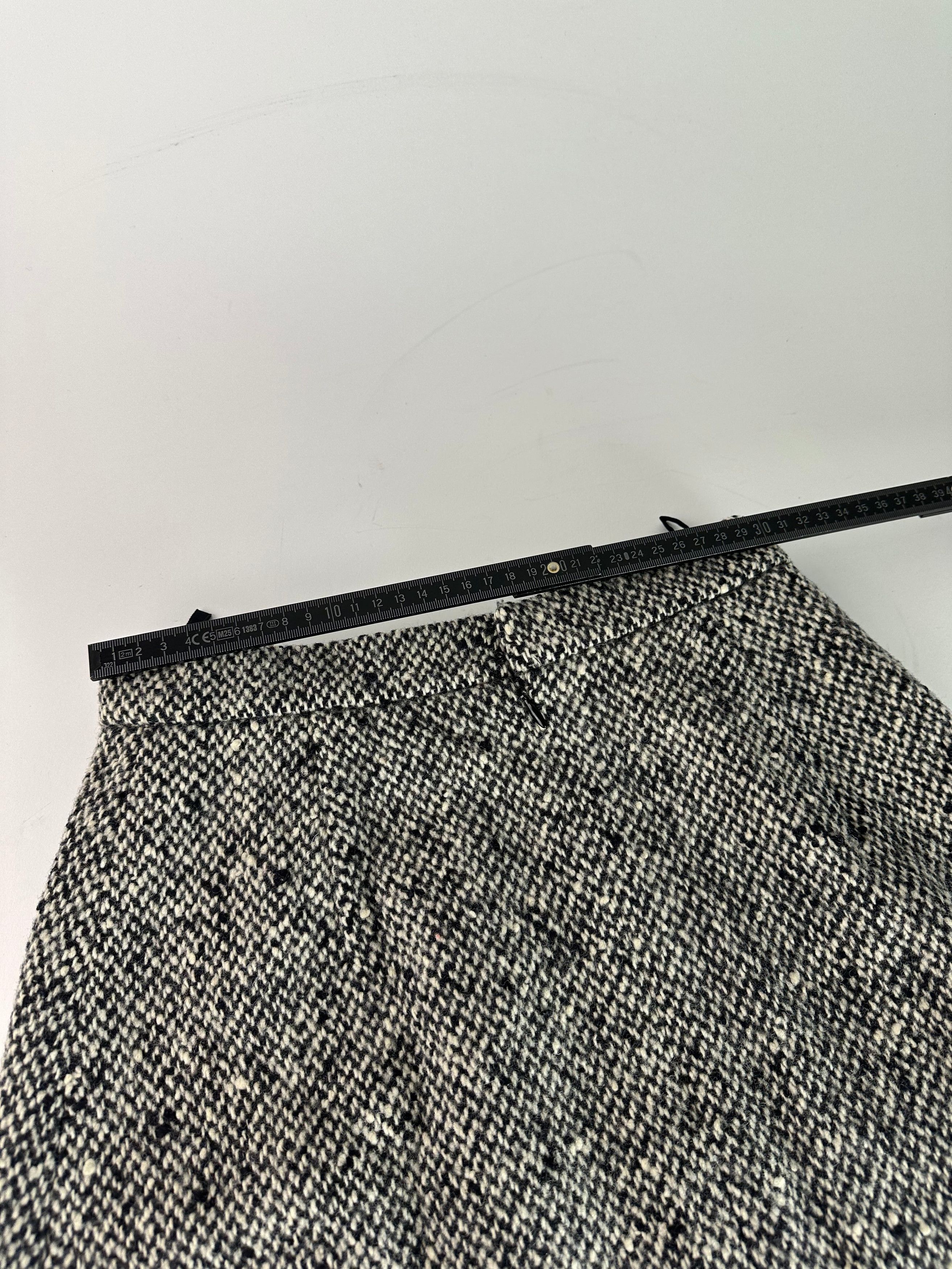 Balenciaga Vintage Wool Skirt Grey Black M Size 27" / US 4 / IT 40 - 8 Thumbnail