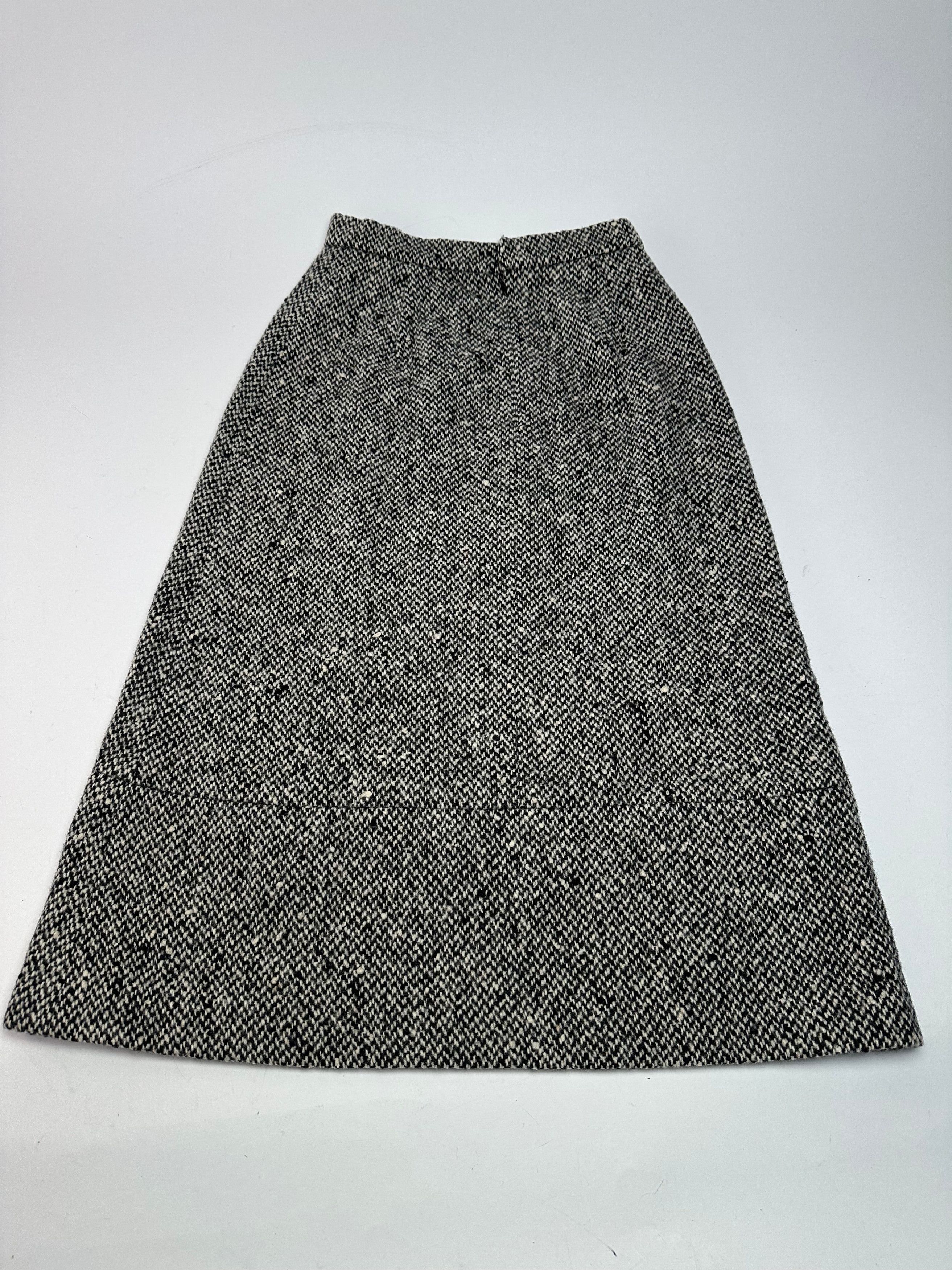 Balenciaga Vintage Wool Skirt Grey Black M Size 27" / US 4 / IT 40 - 4 Thumbnail