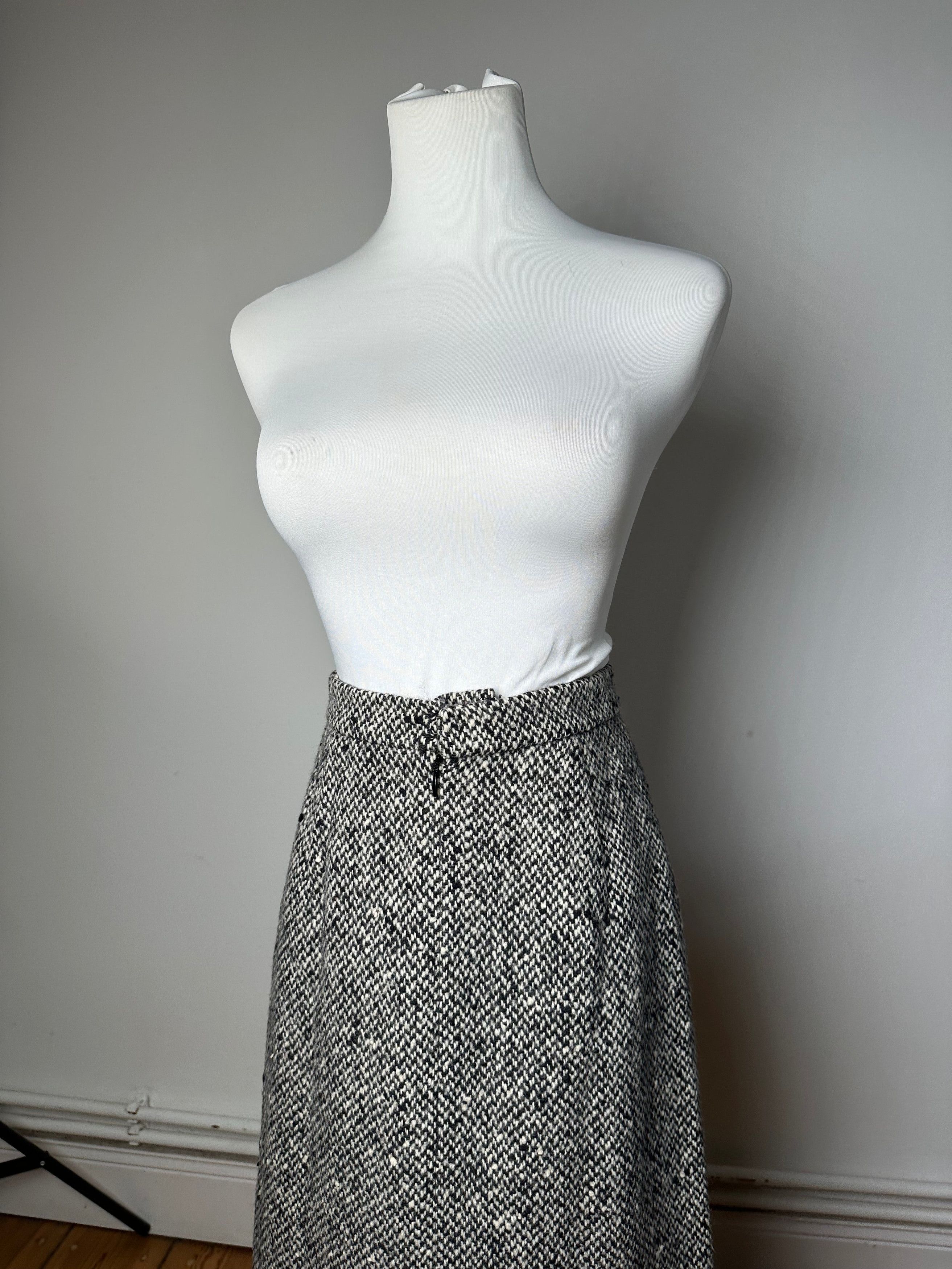 Balenciaga Vintage Wool Skirt Grey Black M Size 27" / US 4 / IT 40 - 14 Thumbnail