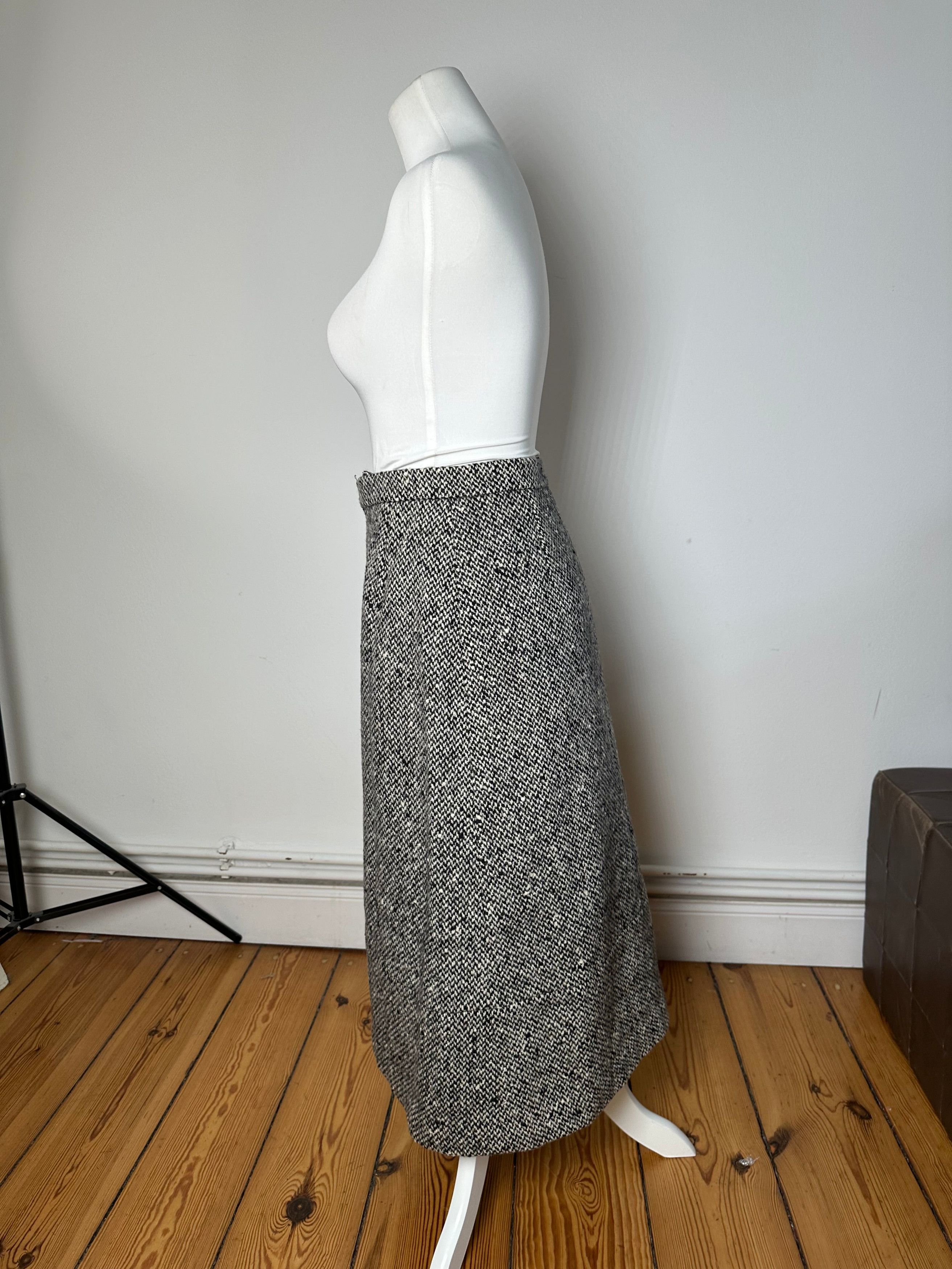 Balenciaga Vintage Wool Skirt Grey Black M Size 27" / US 4 / IT 40 - 2 Thumbnail