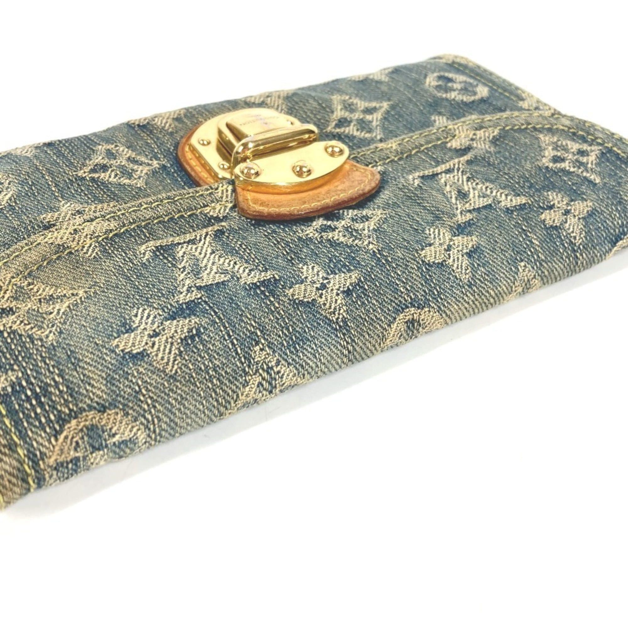 Louis Vuitton LOUIS VUITTON M95511 Monogram Denim Portefeuille Amelia Long Wallet, Tri-fold Canvas, Men's/Women's, Blue Size ONE SIZE - 7 Thumbnail