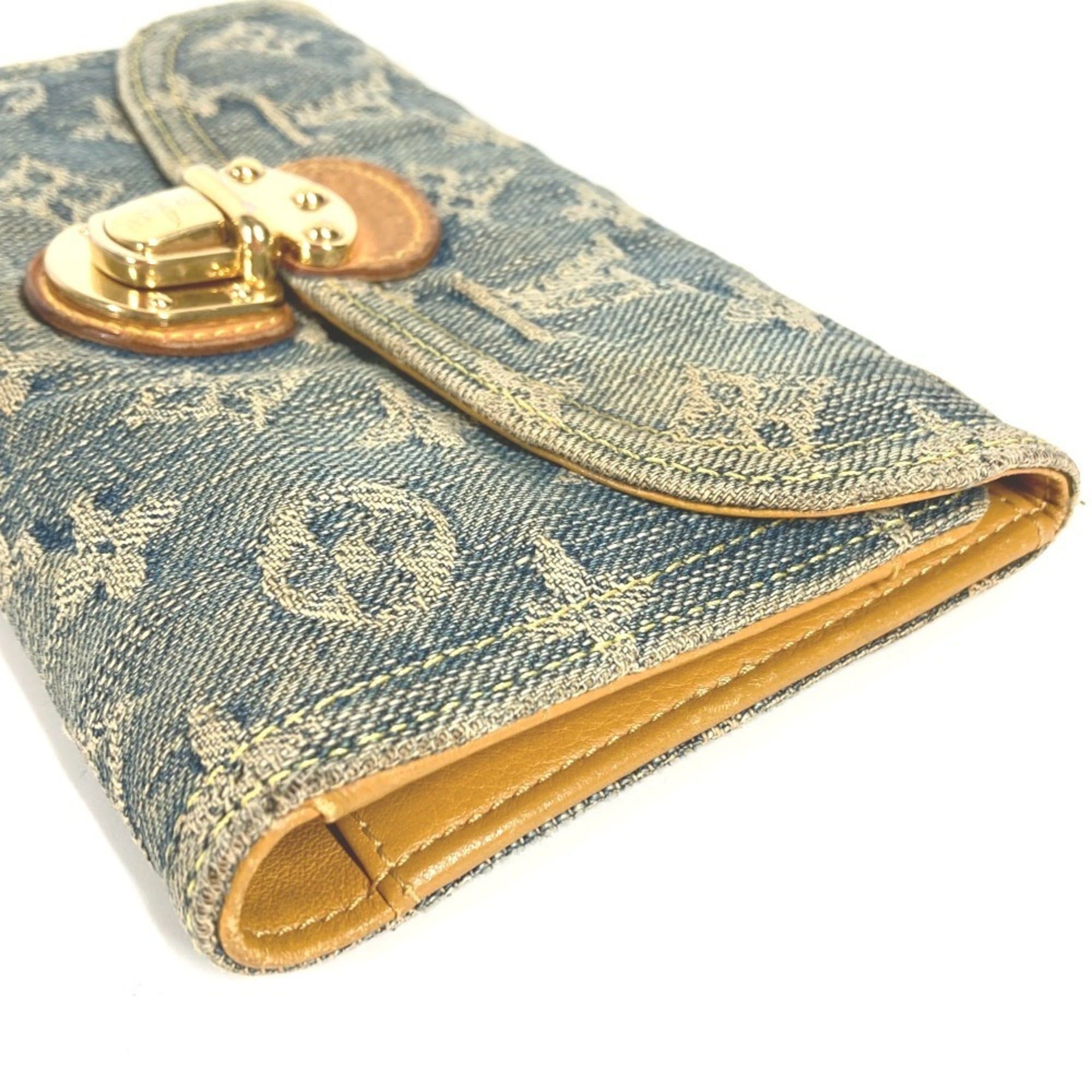 Louis Vuitton LOUIS VUITTON M95511 Monogram Denim Portefeuille Amelia Long Wallet, Tri-fold Canvas, Men's/Women's, Blue Size ONE SIZE - 5 Thumbnail