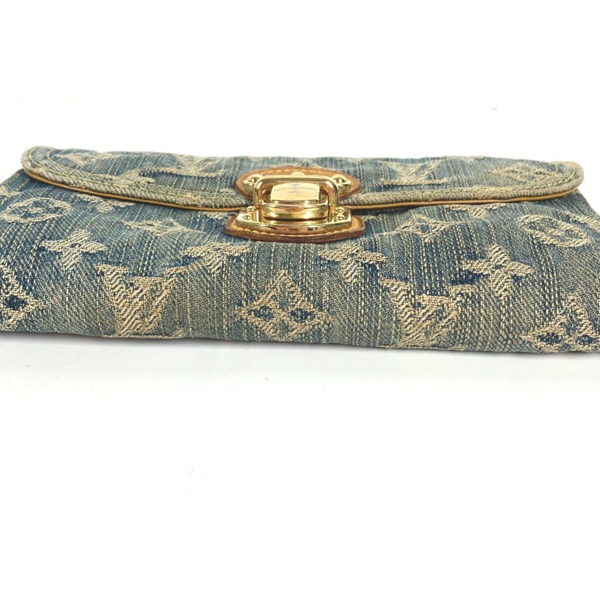 Louis Vuitton LOUIS VUITTON M95511 Monogram Denim Portefeuille Amelia Long Wallet, Tri-fold Canvas, Men's/Women's, Blue Size ONE SIZE - 4 Thumbnail