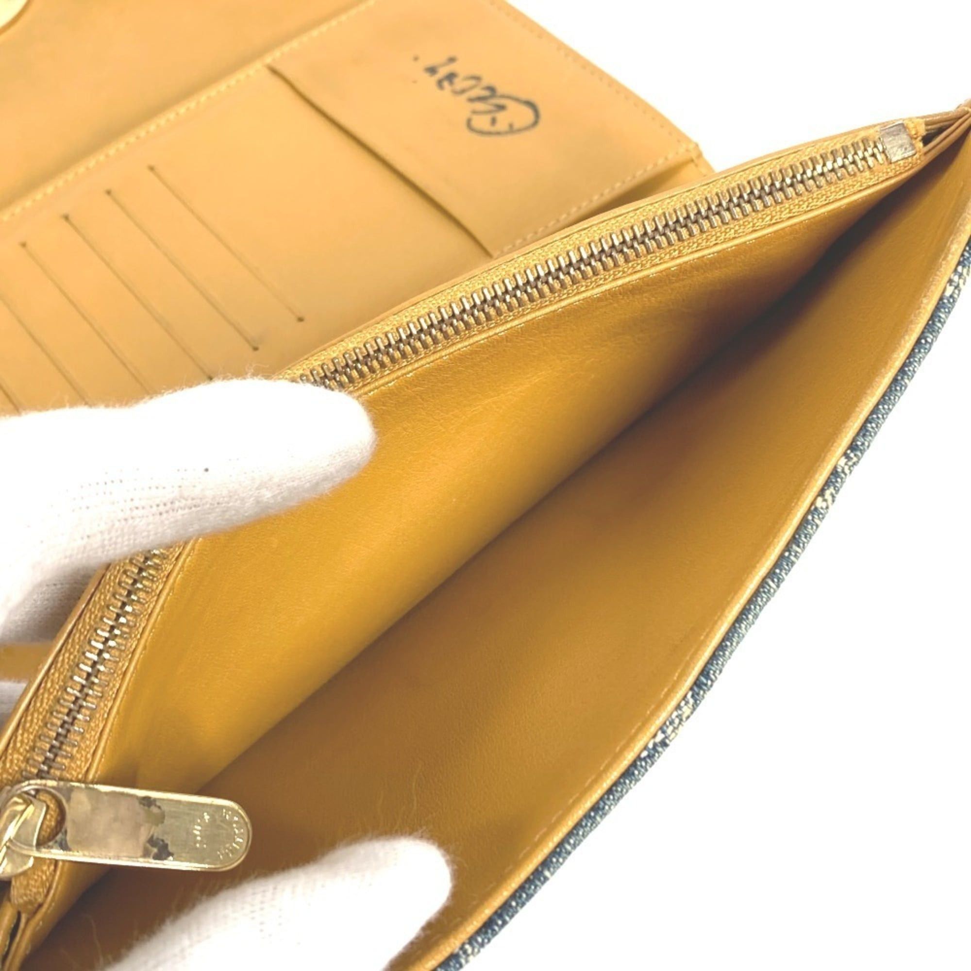 Louis Vuitton LOUIS VUITTON M95511 Monogram Denim Portefeuille Amelia Long Wallet, Tri-fold Canvas, Men's/Women's, Blue Size ONE SIZE - 12 Thumbnail