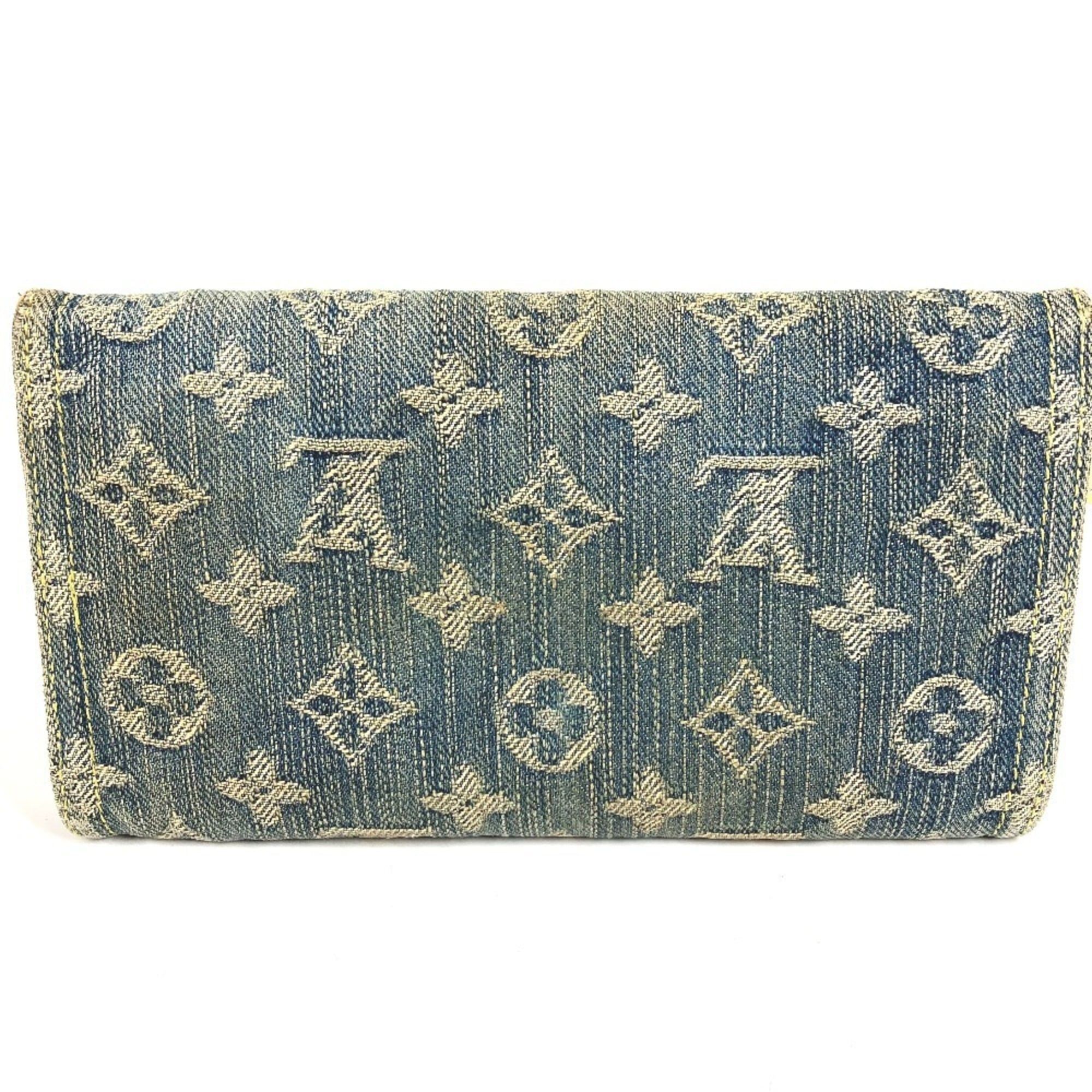 Louis Vuitton LOUIS VUITTON M95511 Monogram Denim Portefeuille Amelia Long Wallet, Tri-fold Canvas, Men's/Women's, Blue Size ONE SIZE - 2 Thumbnail