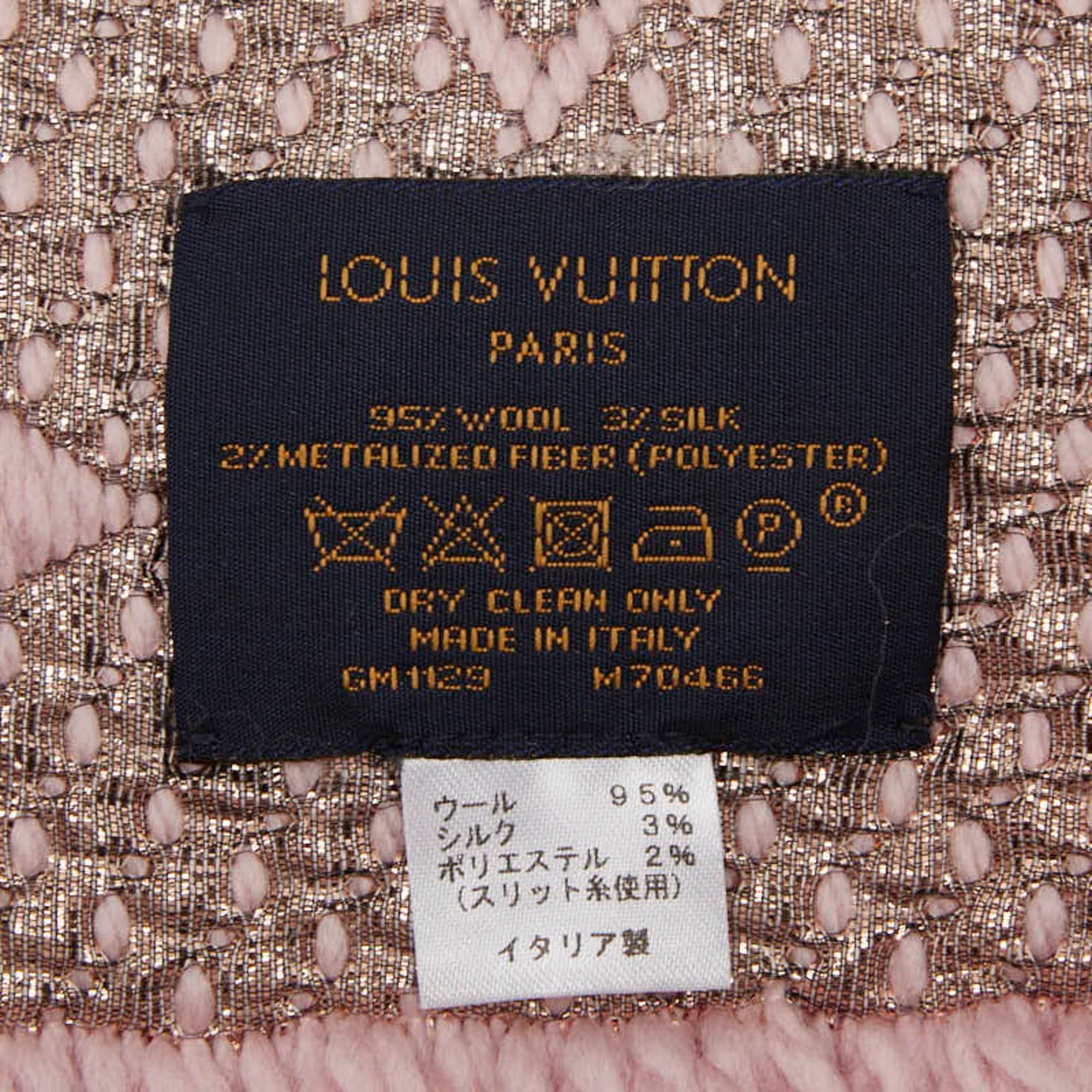 Louis Vuitton Louis Vuitton Echarpe Logomania Shine Scarf M70466 Pink Rose Ballerine Wool Silk Women's LOUIS VUITTON Size ONE SIZE - 6 Thumbnail