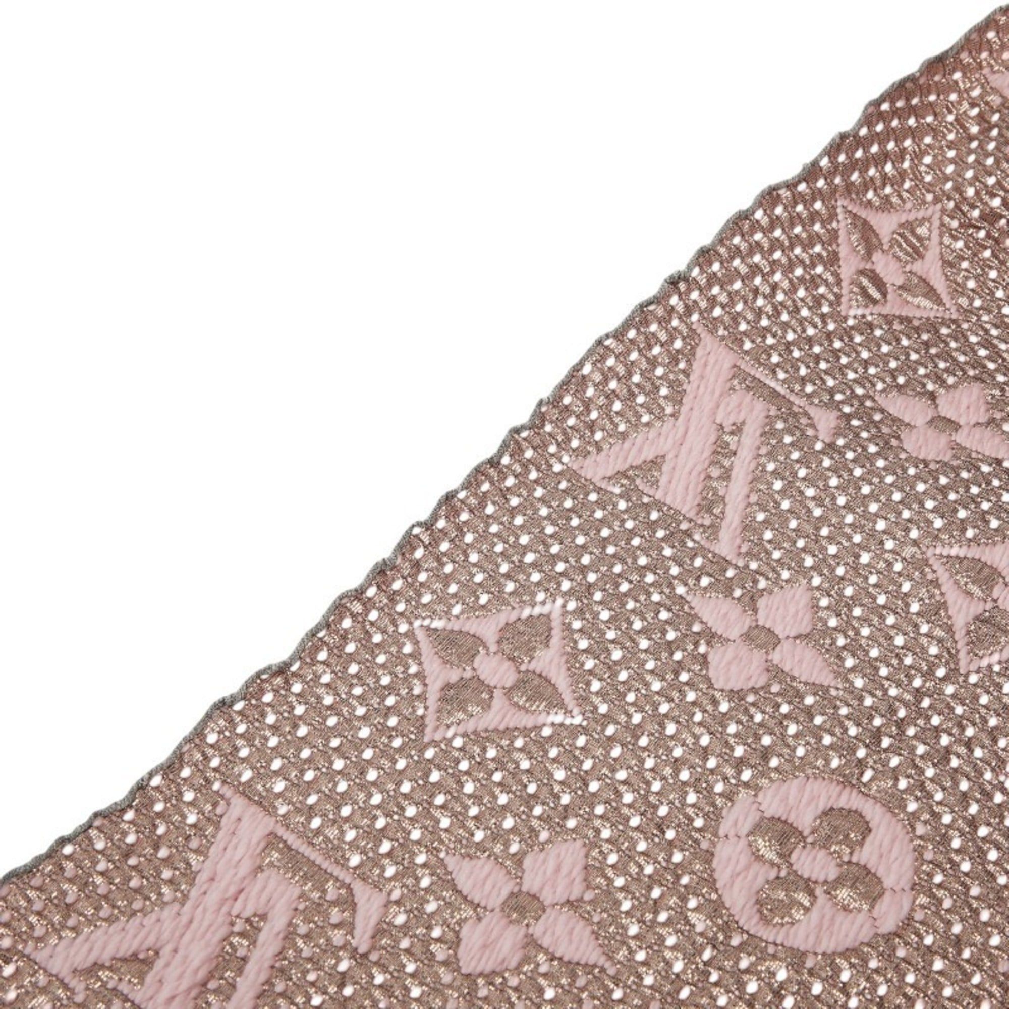 Louis Vuitton Louis Vuitton Echarpe Logomania Shine Scarf M70466 Pink Rose Ballerine Wool Silk Women's LOUIS VUITTON Size ONE SIZE - 5 Thumbnail