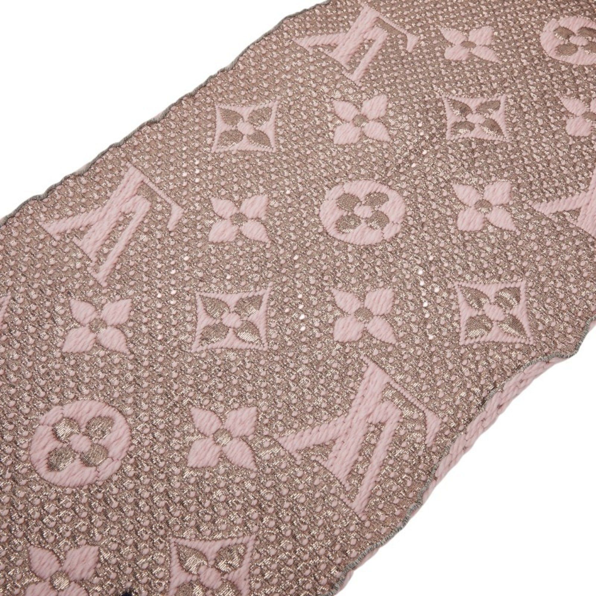 Louis Vuitton Louis Vuitton Echarpe Logomania Shine Scarf M70466 Pink Rose Ballerine Wool Silk Women's LOUIS VUITTON Size ONE SIZE - 4 Thumbnail