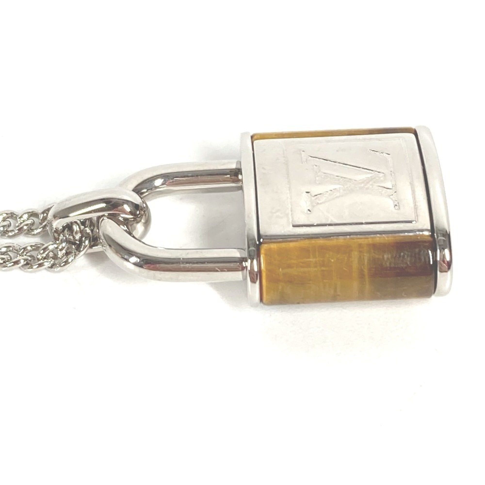 Louis Vuitton LOUIS VUITTON M62668 Collier LV Stone Tiger Eye Pendant Necklace, Accessory, Chain Metal, Men's, Women's, Silver Size ONE SIZE - 9 Thumbnail