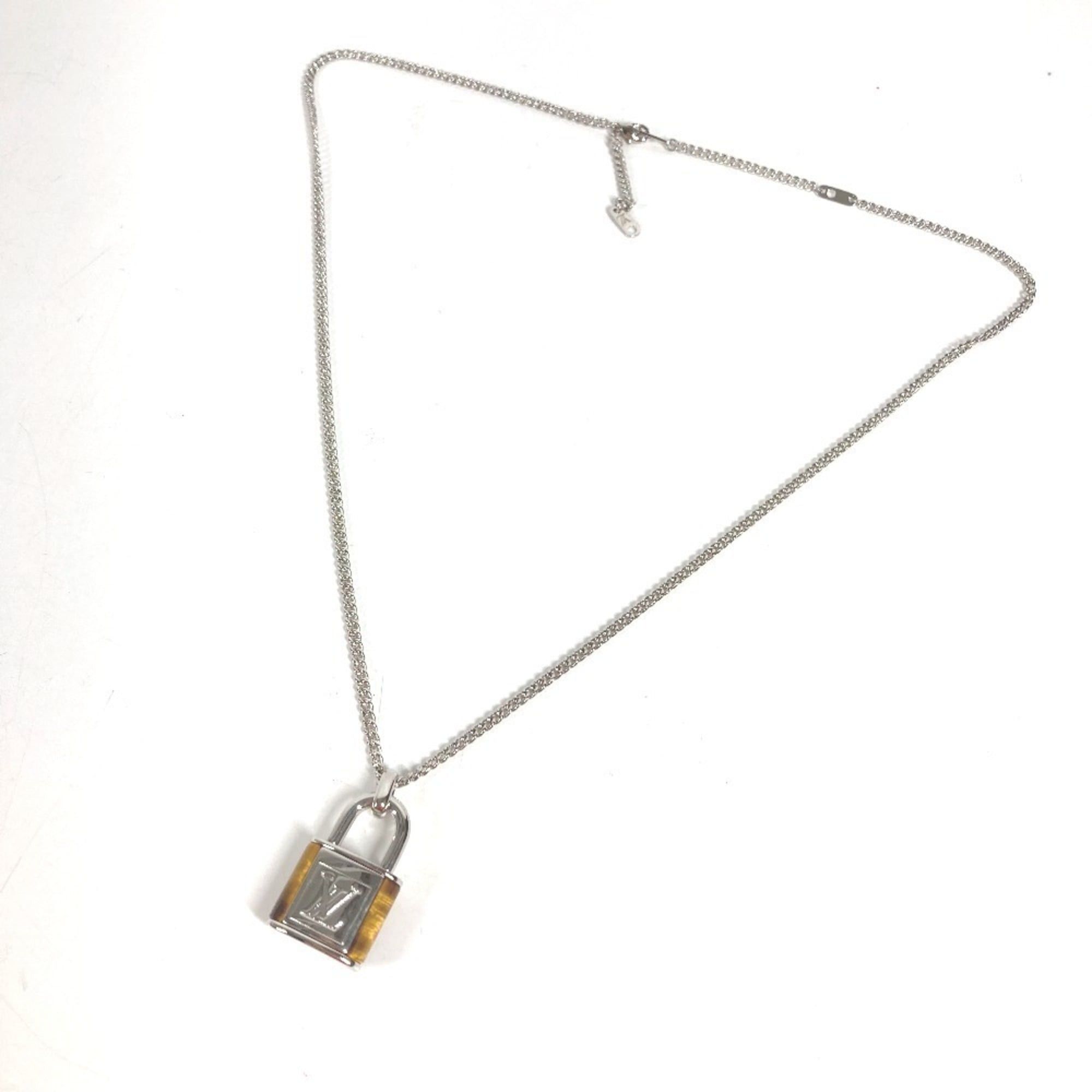 Louis Vuitton LOUIS VUITTON M62668 Collier LV Stone Tiger Eye Pendant Necklace, Accessory, Chain Metal, Men's, Women's, Silver Size ONE SIZE - 2 Thumbnail