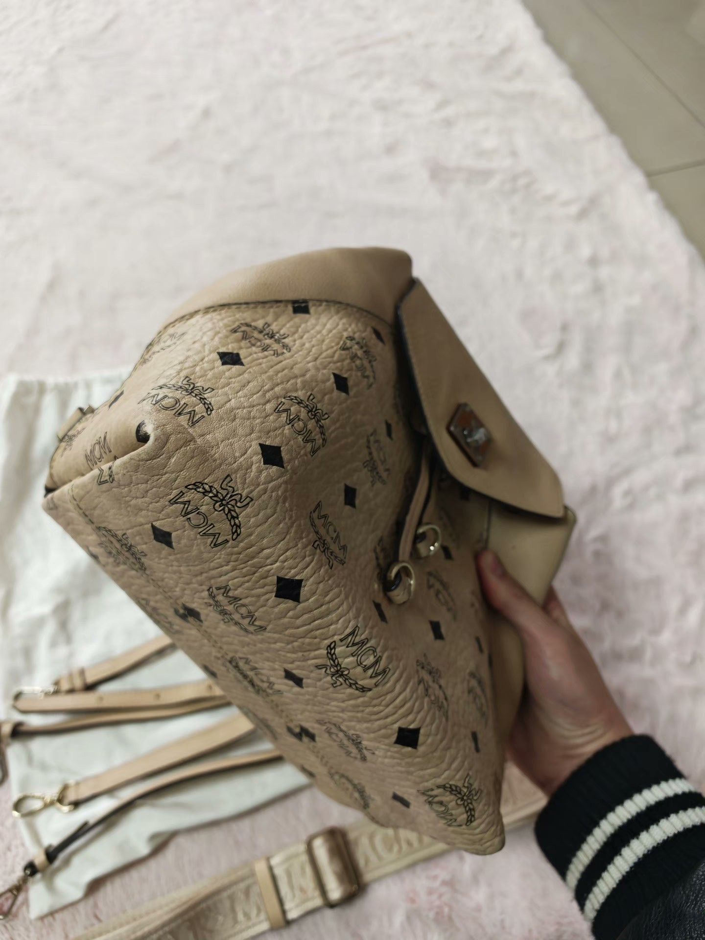 MCM MCM Beige Backpack L Women Size ONE SIZE - 5 Thumbnail