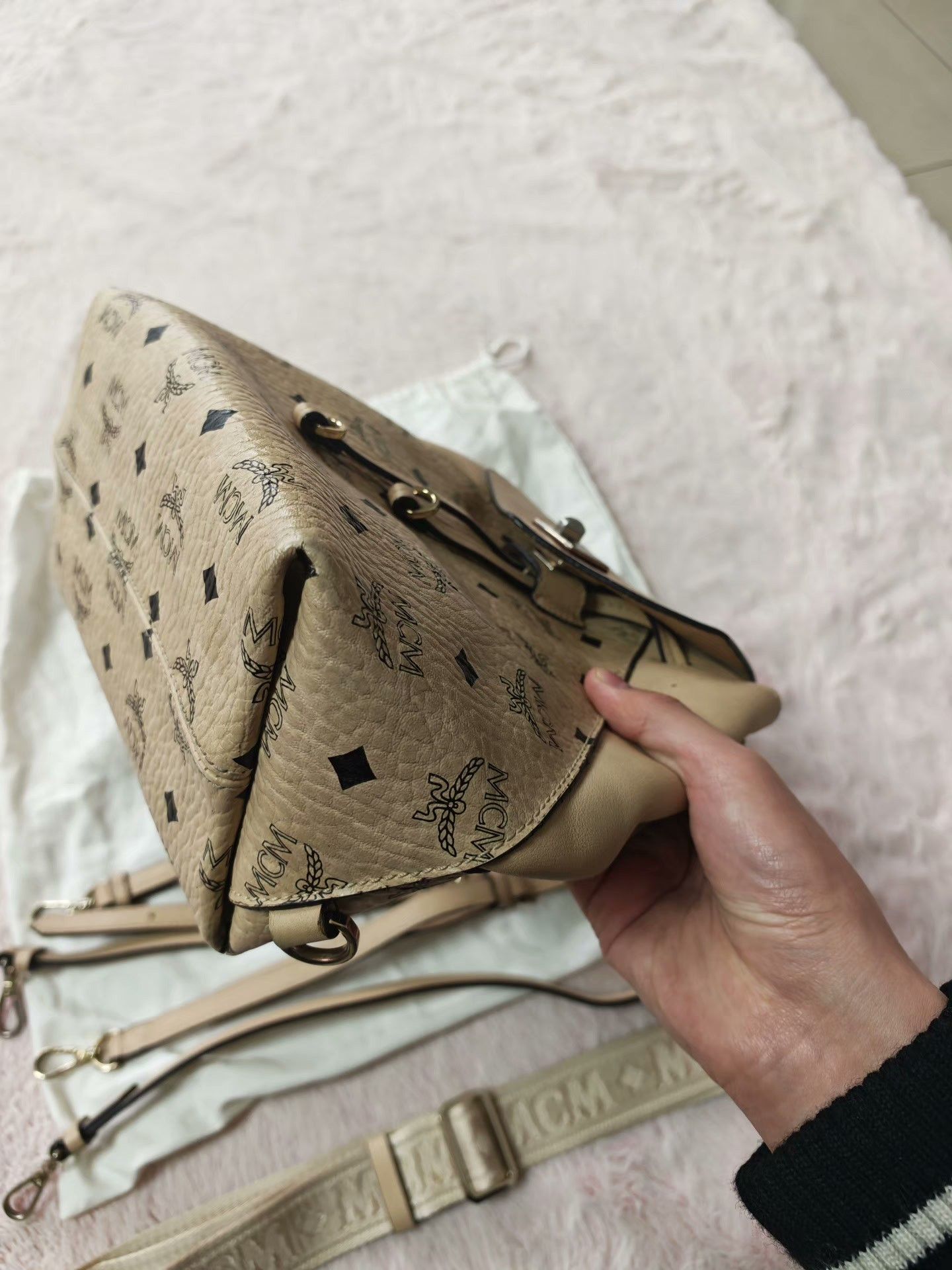 MCM MCM Beige Backpack L Women Size ONE SIZE - 6 Thumbnail