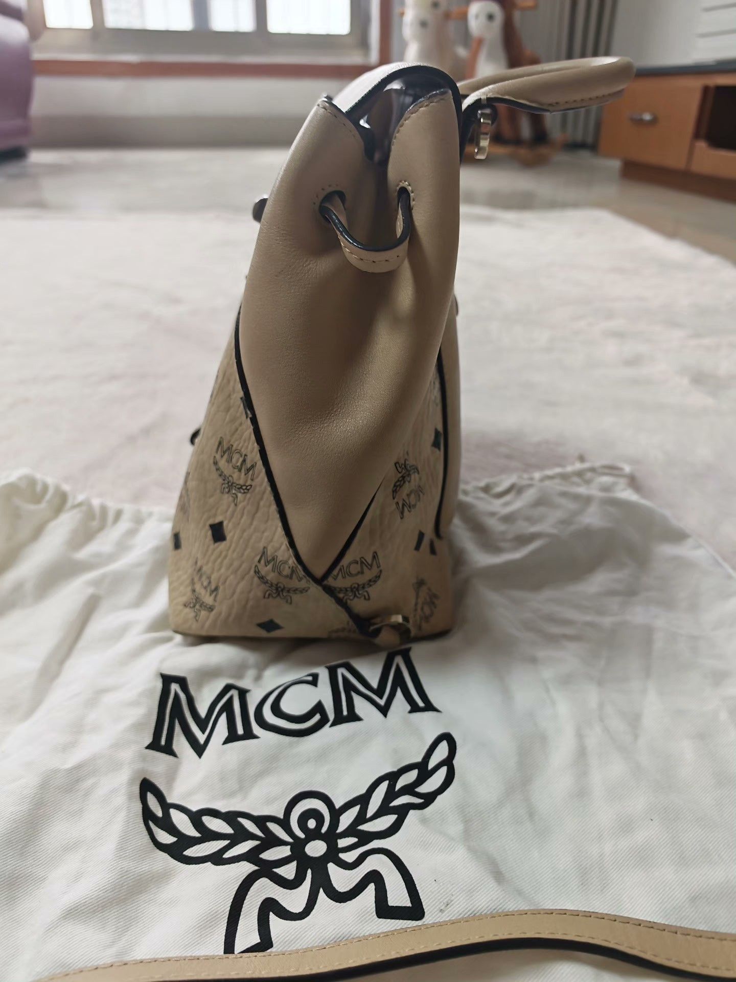 MCM MCM Beige Backpack L Women Size ONE SIZE - 4 Thumbnail