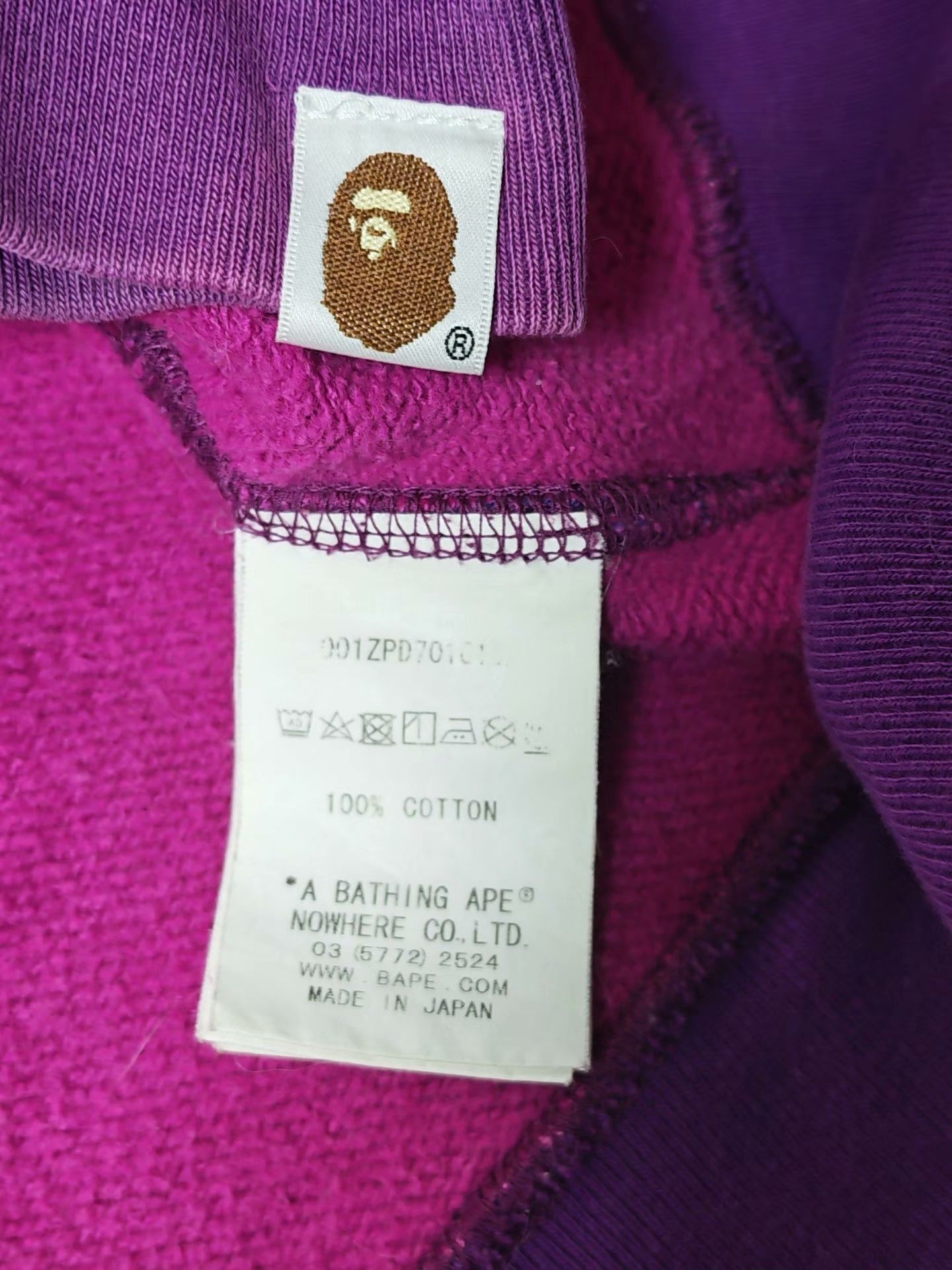 Bape Bape Purple Hoodie M Men Size US M / EU 48-50 / 2 - 4 Thumbnail