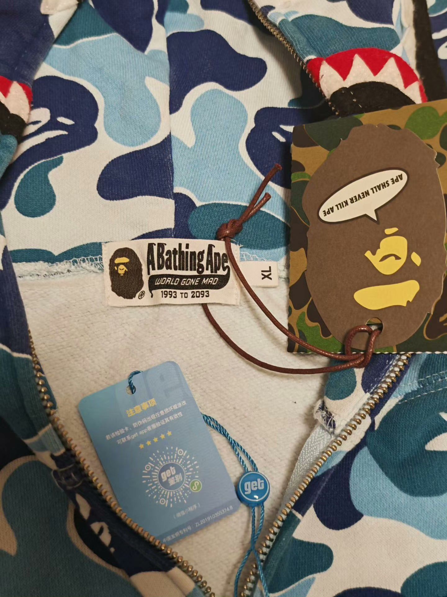 Bape Bape Blue Hoodie XL Men Size US XL / EU 56 / 4 - 4 Thumbnail