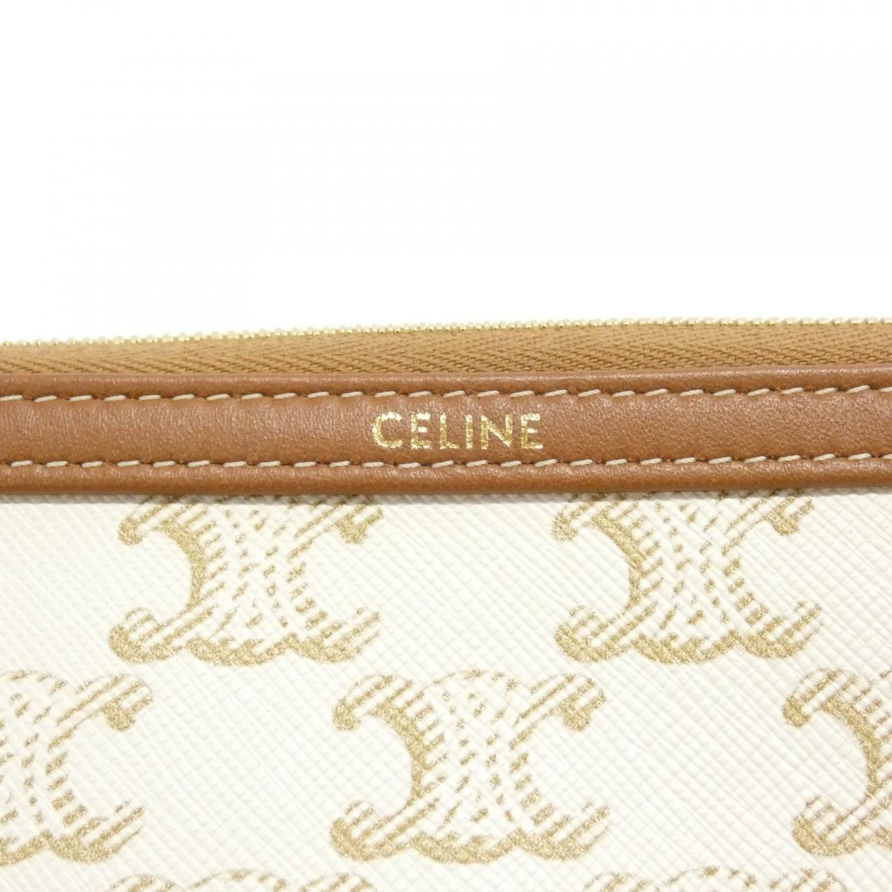Celine Celine Celine Chain Clutch Trionph Canvas Lamb Shoulder Bag Leather Shoulder Bag 10E382CBX DUTY FREE for USA Size ONE SIZE - 5 Thumbnail