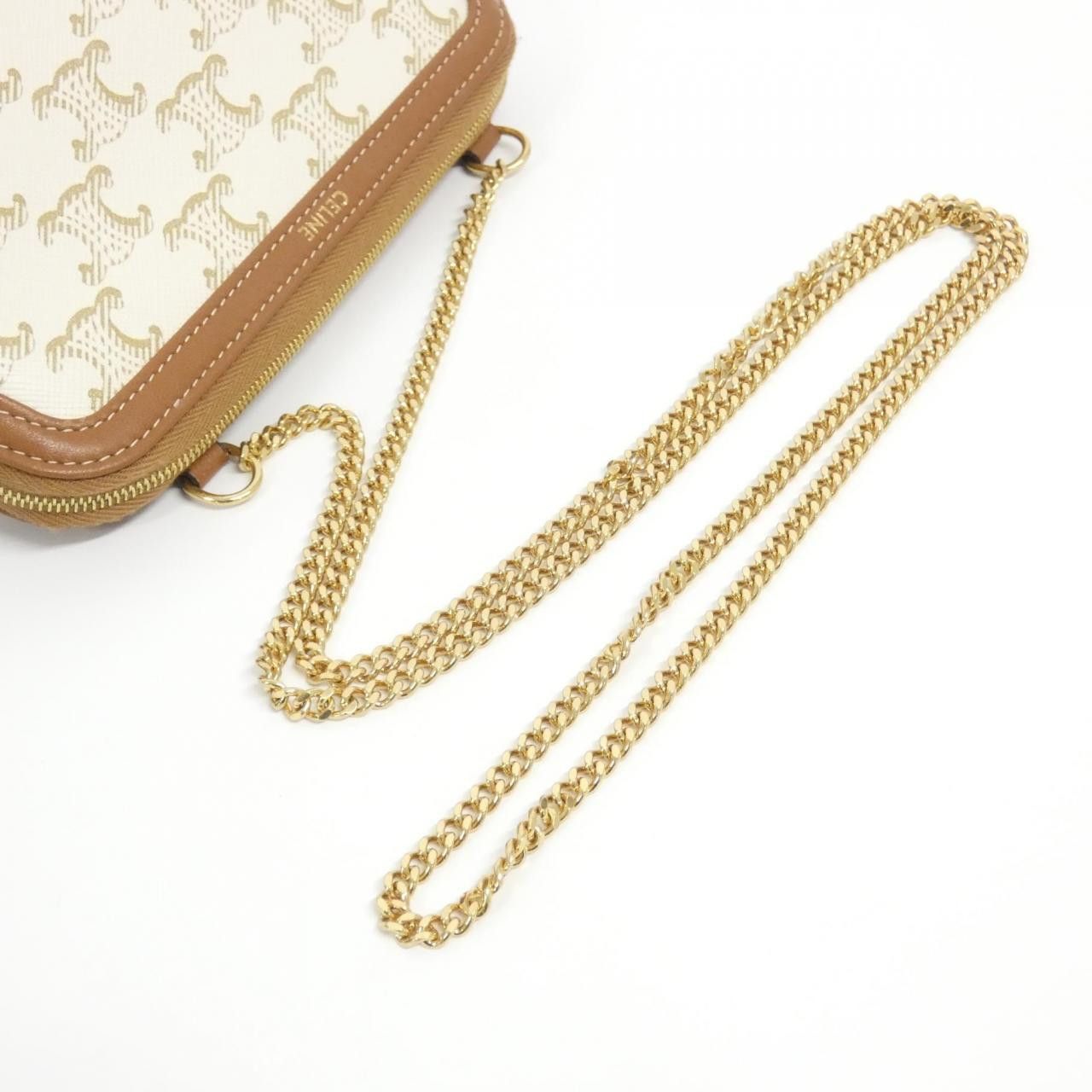 Celine Celine Celine Chain Clutch Trionph Canvas Lamb Shoulder Bag Leather Shoulder Bag 10E382CBX DUTY FREE for USA Size ONE SIZE - 6 Thumbnail