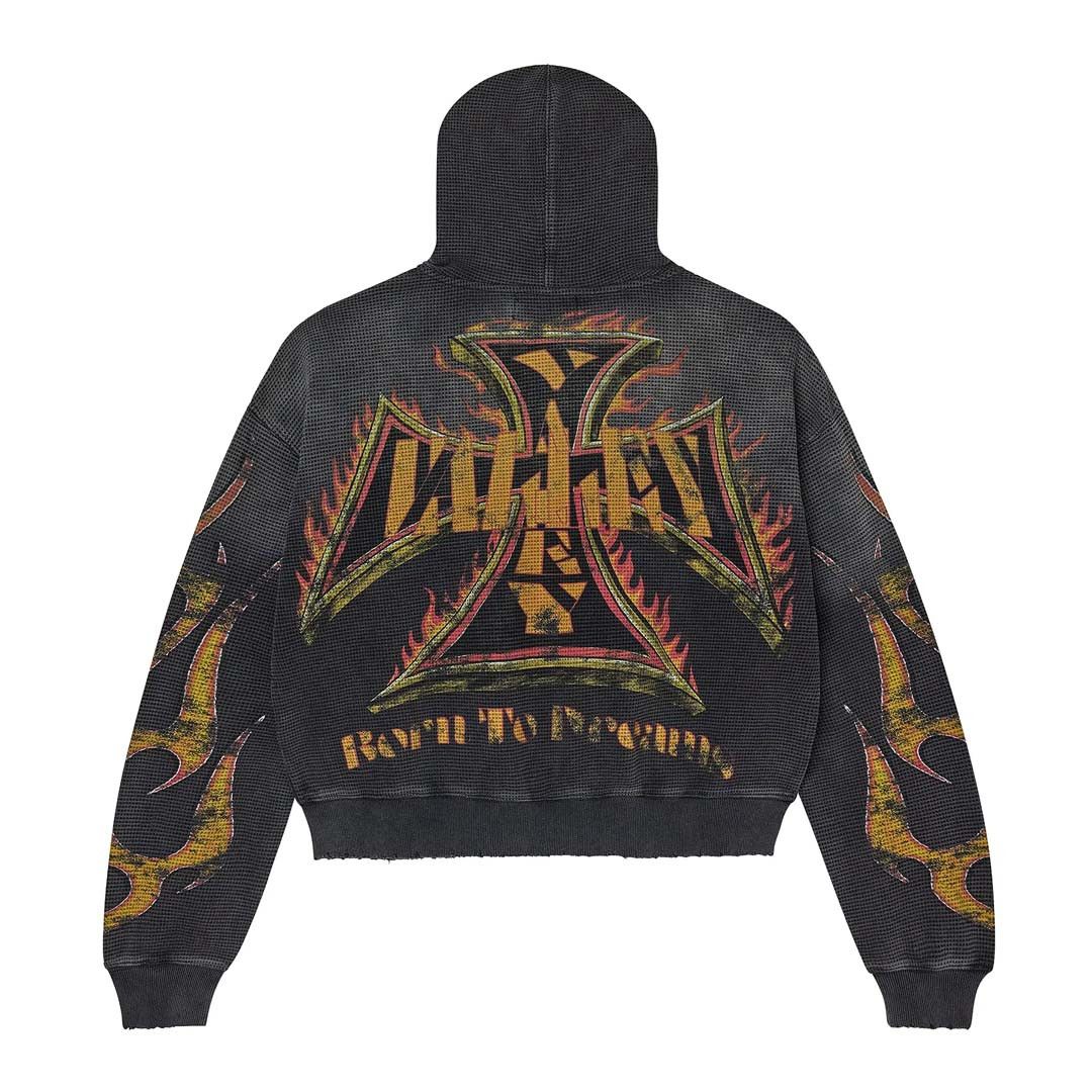 Vale Forever Reborn Waffle Zip Up Hoodie 'Black' Size US S / EU 44-46 / 1 - 2 Thumbnail