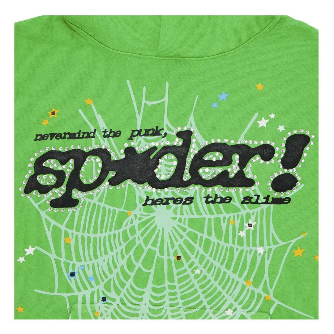 Sp5der Slime Green Rhinestone Punk V2 Hoodie Size US L / EU 52-54 / 3 - 3 Thumbnail