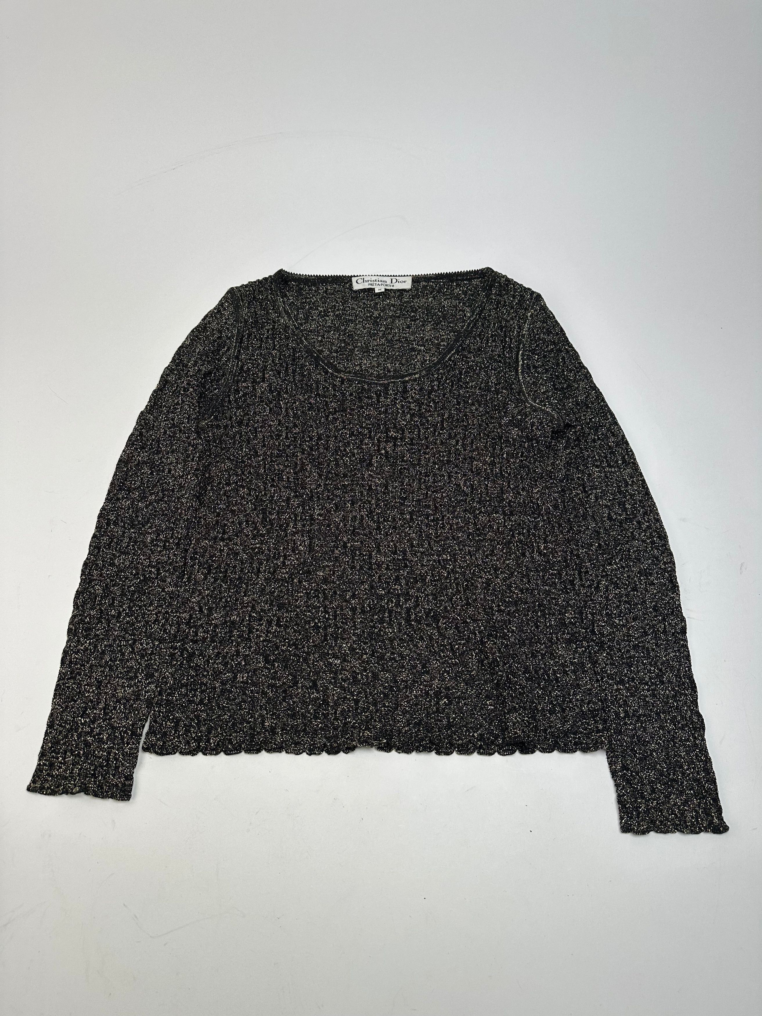 Dior Vintage Crewneck Glitter Sweater Black Gold M Size S / US 4 / IT 40 - 5 Thumbnail