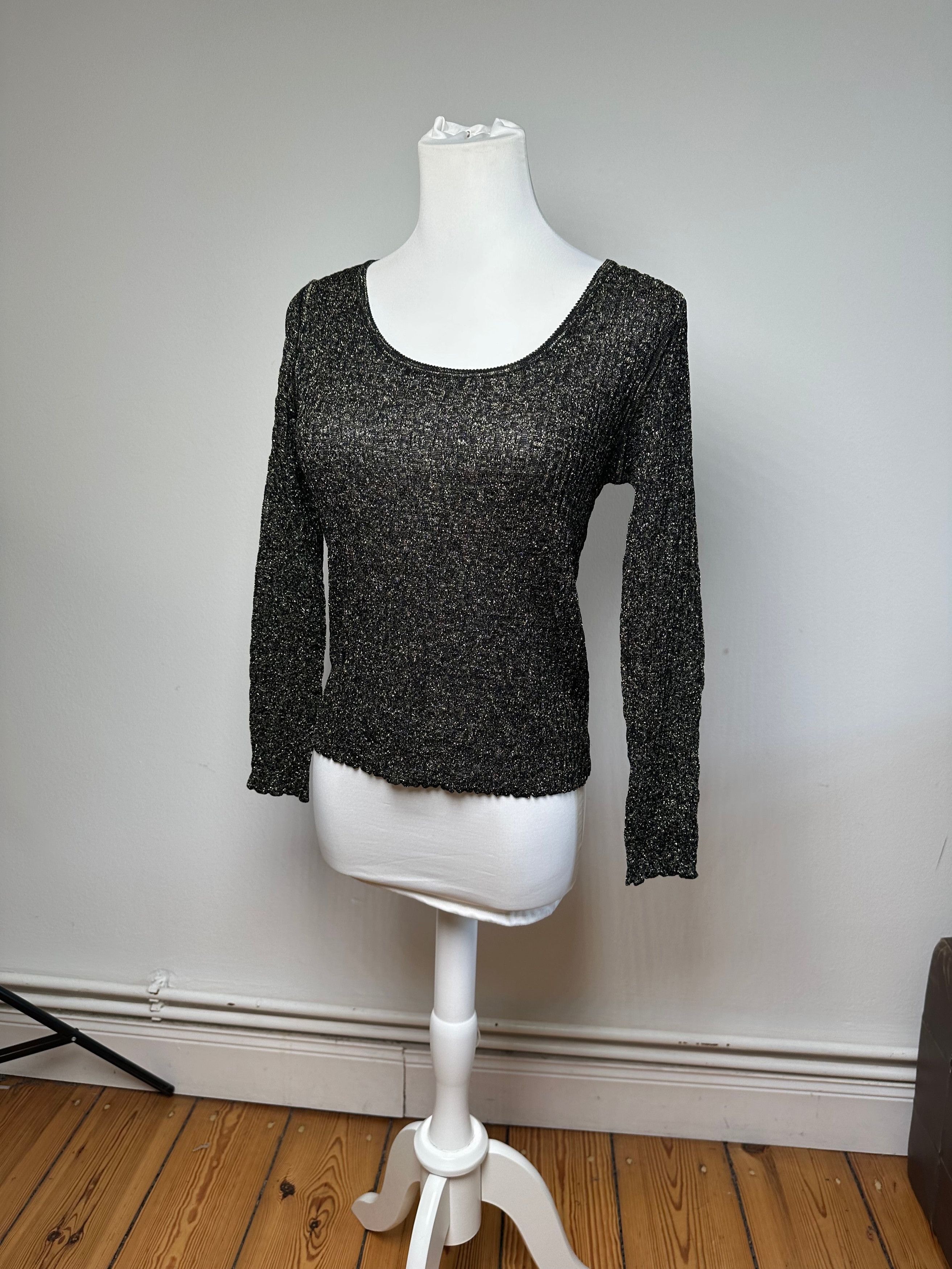Dior Vintage Crewneck Glitter Sweater Black Gold M Size S / US 4 / IT 40 - 2 Thumbnail