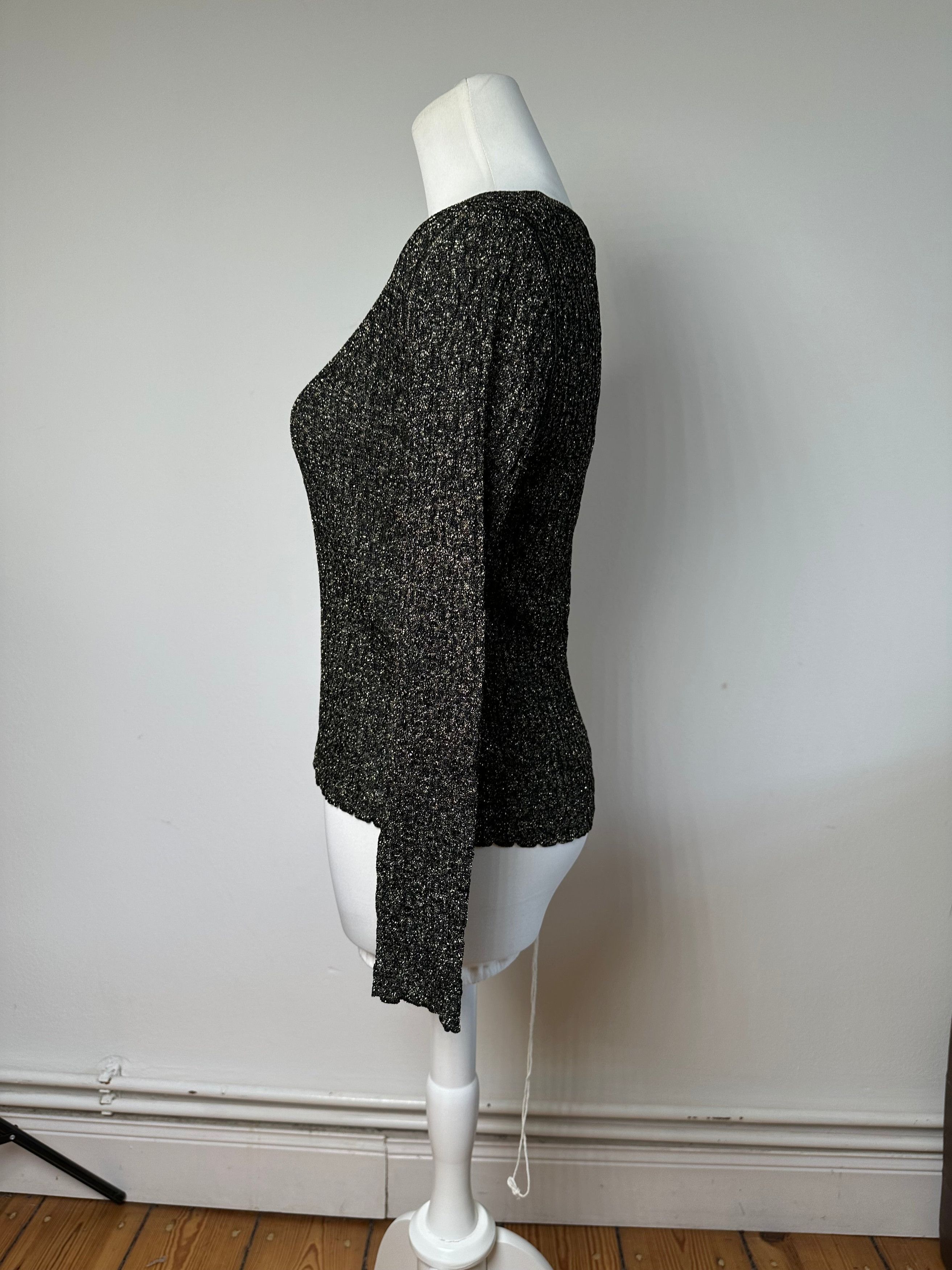 Dior Vintage Crewneck Glitter Sweater Black Gold M Size S / US 4 / IT 40 - 3 Thumbnail